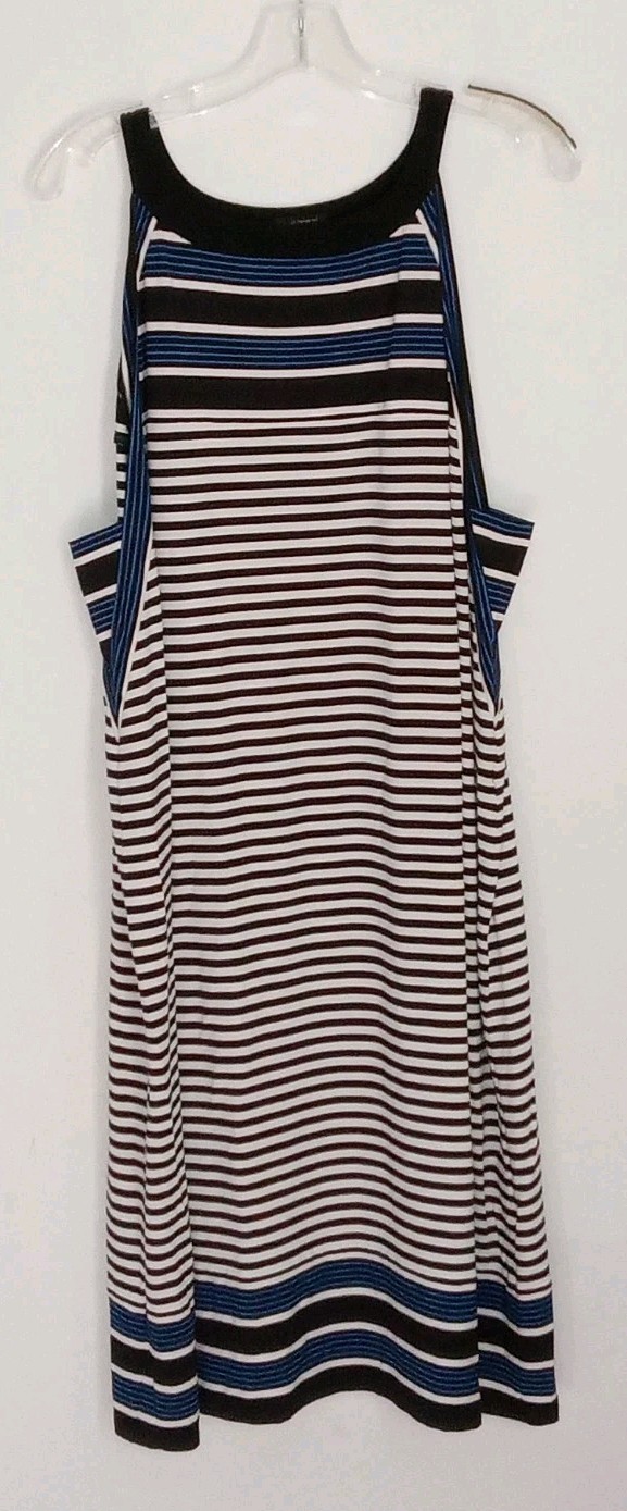 J Jill Multicolored Stripe Stretchy Tank Aline At Knee Pullover Dress 2X