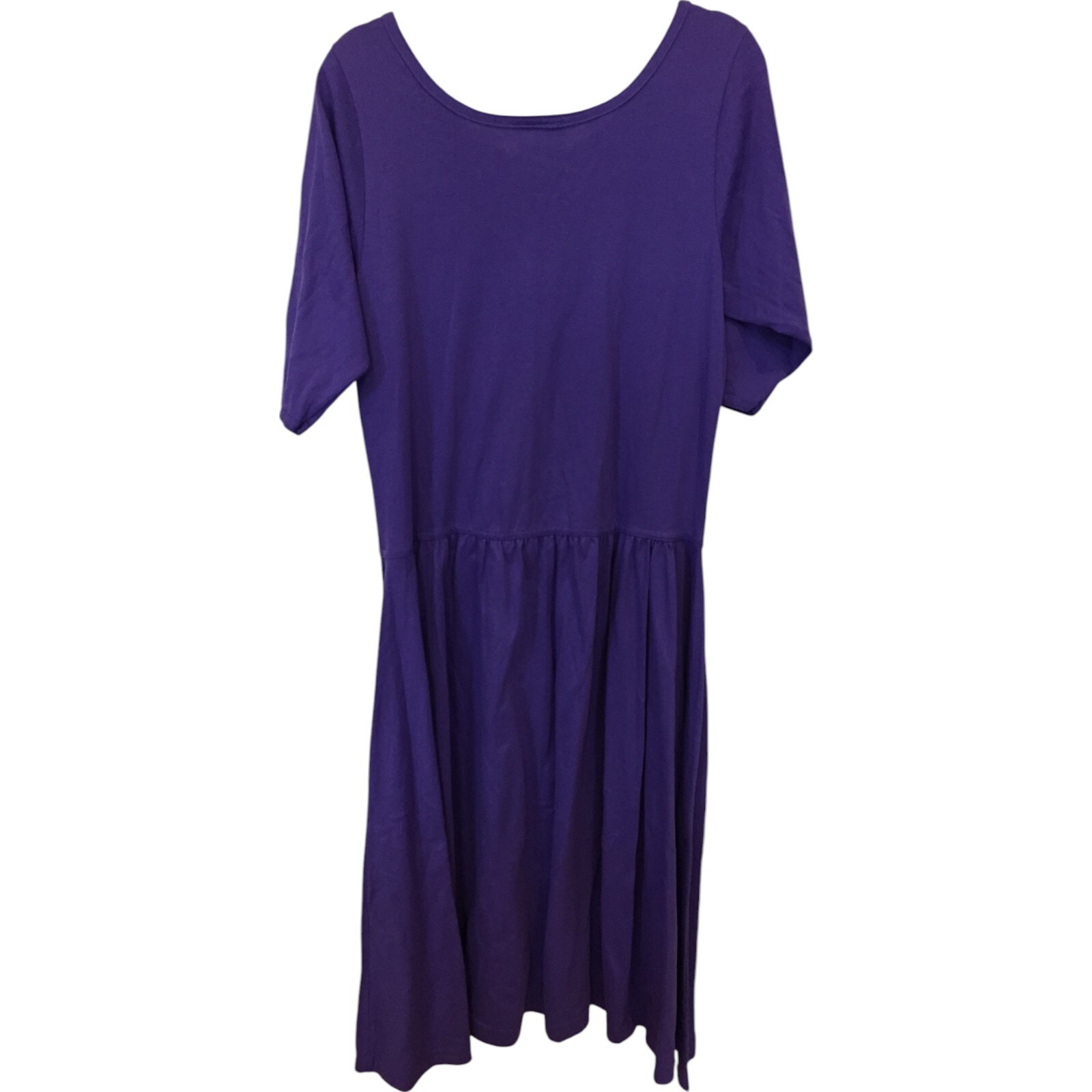 Sunbelt Sportswear Button Up Scoop Neck Short Sleeve Purple Women’s Dress