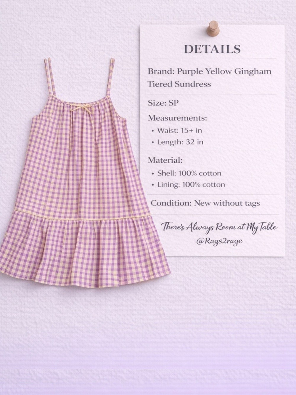 Urban Outfitters Pink Purple Gingham Babydoll Mini Dress Ruffle Hem S
