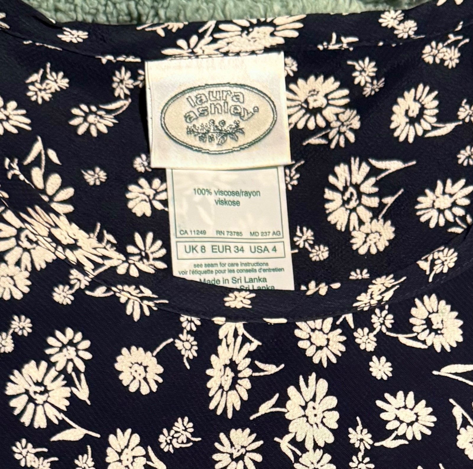 Laura Ashley Navy and white floral dress