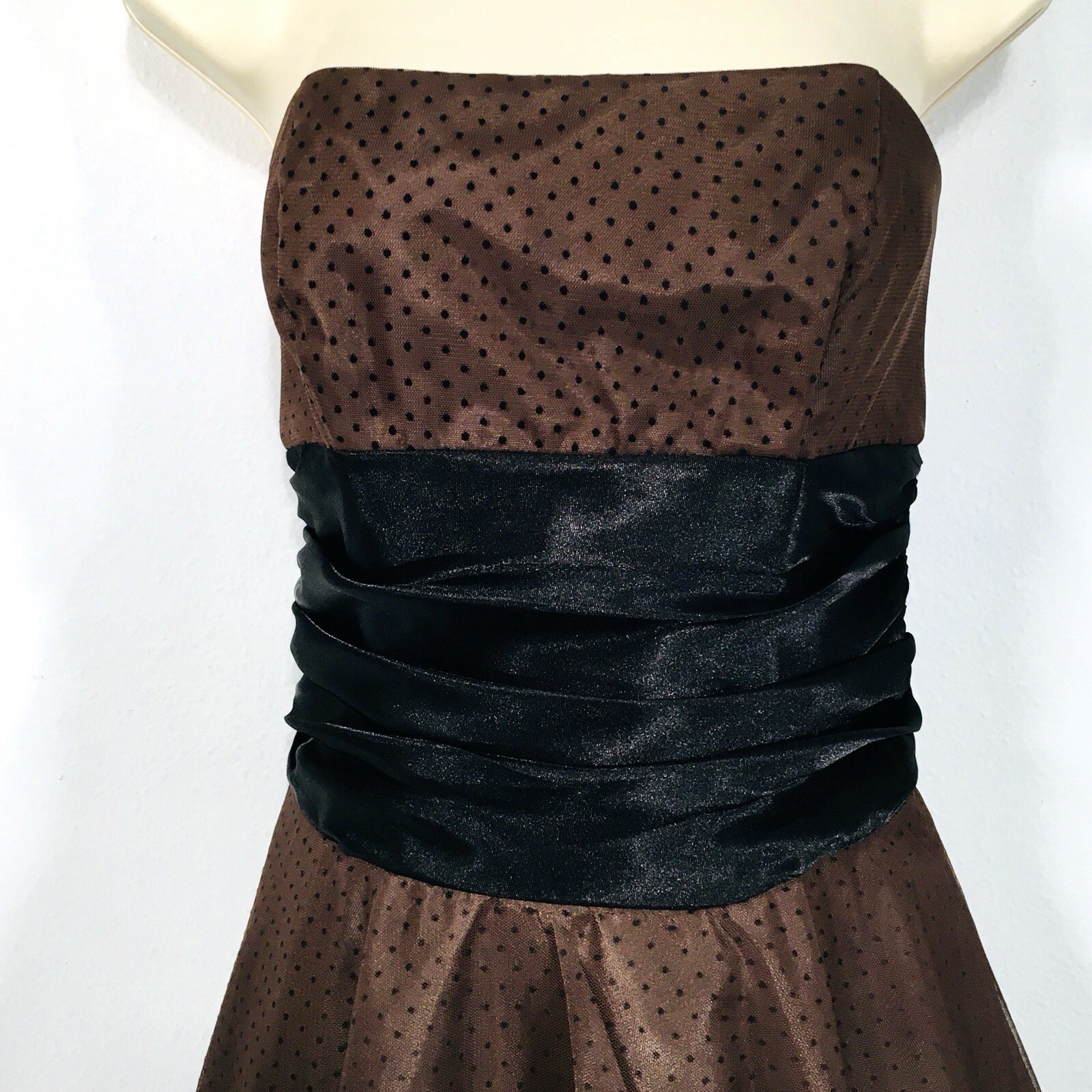 Vtg Masquerade Mocha Taffeta Mini Dress Sz S Sheer+Crinoline Fairy Whimsy Goth