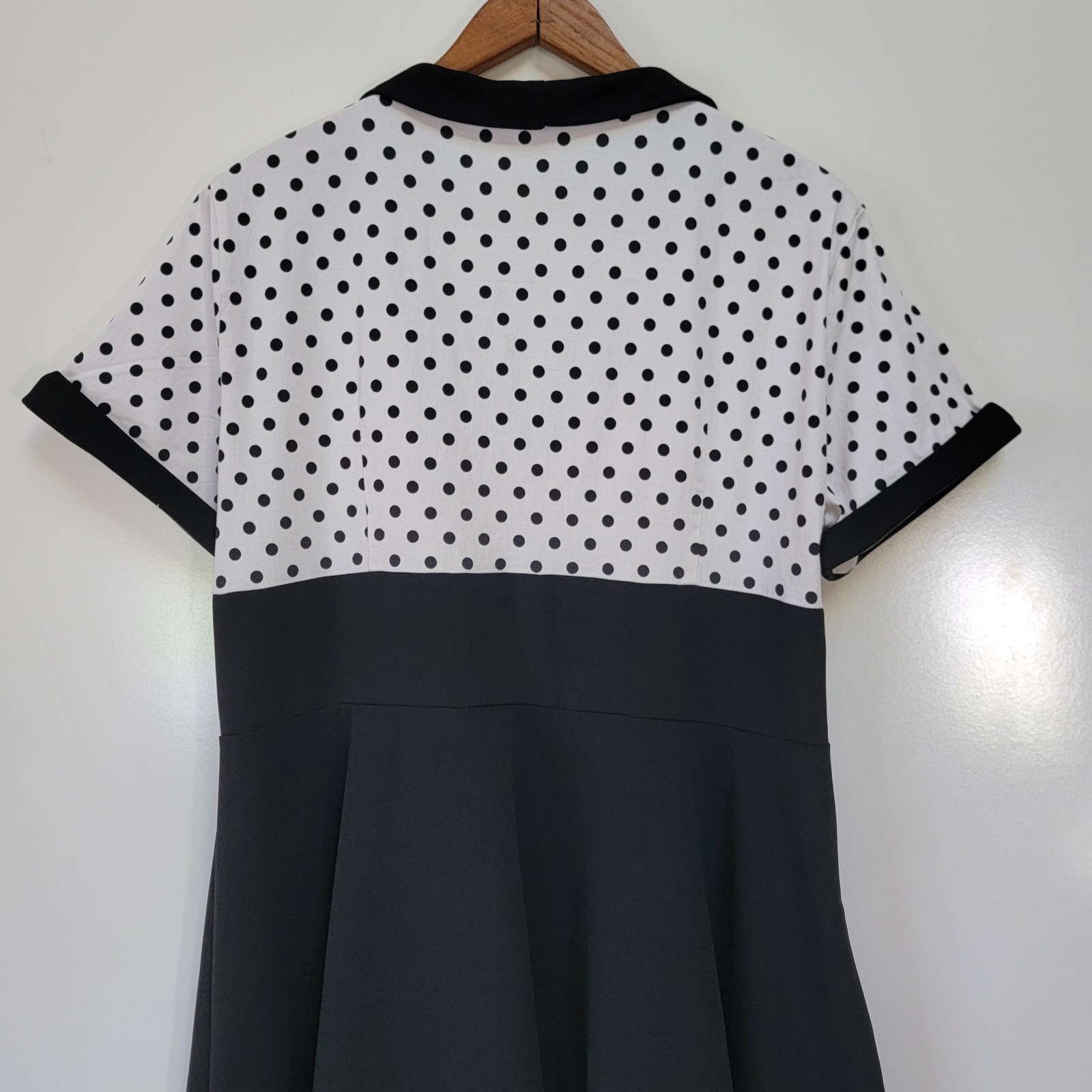 Nihsatin~ 1950s Retro Rockabilly Swing Dress~ Black &White w/Polka Dots~ Sz 4XL