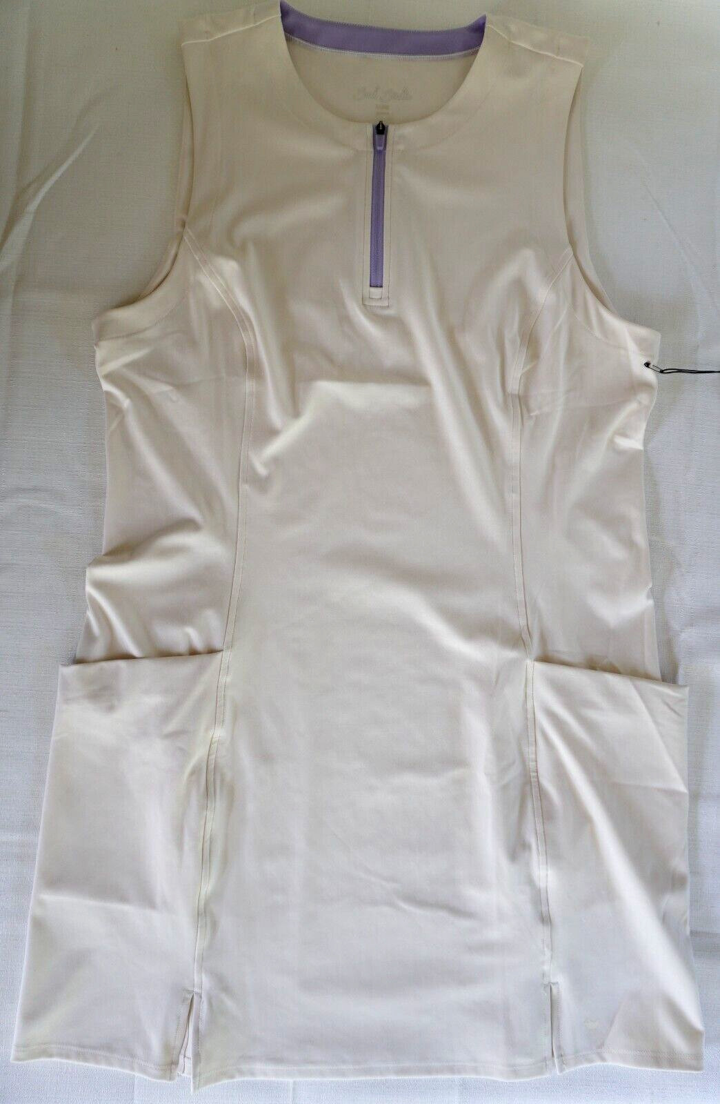 Bad Birdie Golf Hybrid Dress XL Whisper White with Front Pockets 1/4 Zip $110