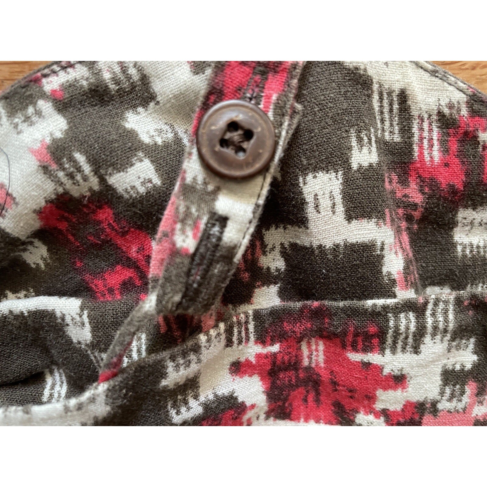 Patagonia Mini Dress Womens 6 Brown Pink Ikat Hemp Organic Cotton Sundress Boho