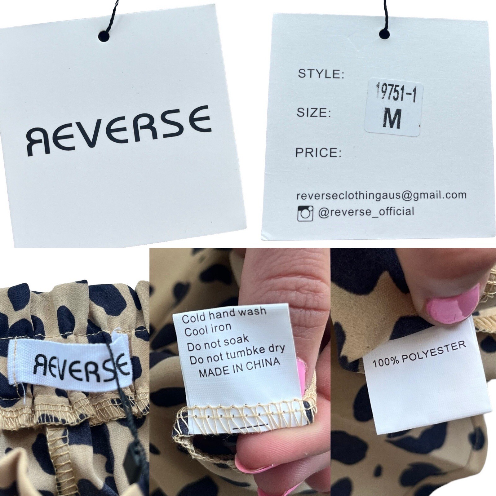 Reverse Womens Medium Tan Navy Cheetah Print Polyester Tent Tie Tank Flowy Dress