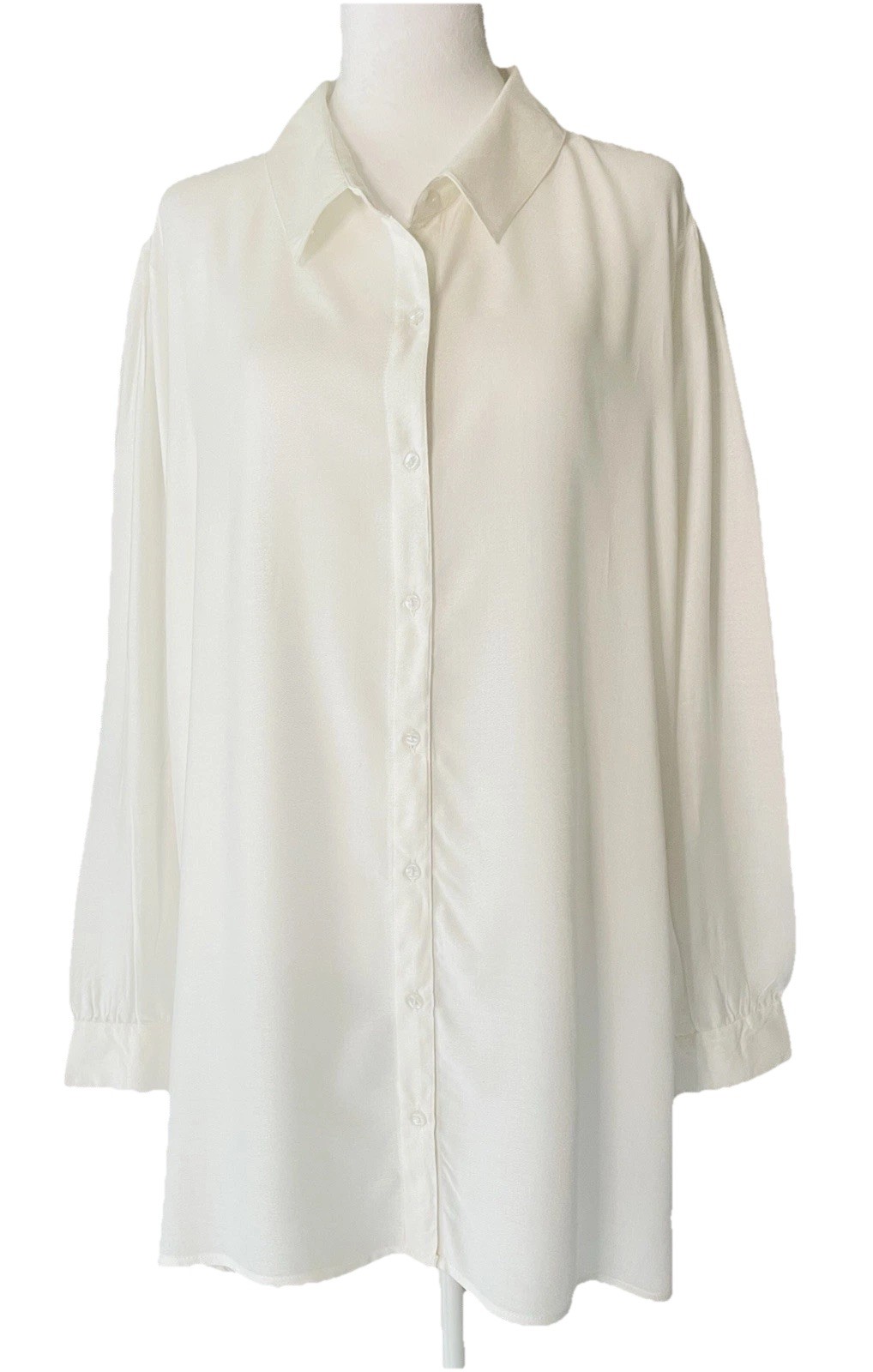 NEW Veda Shirt Dress White Button Front Timeless Classic Top Womens Sz M City