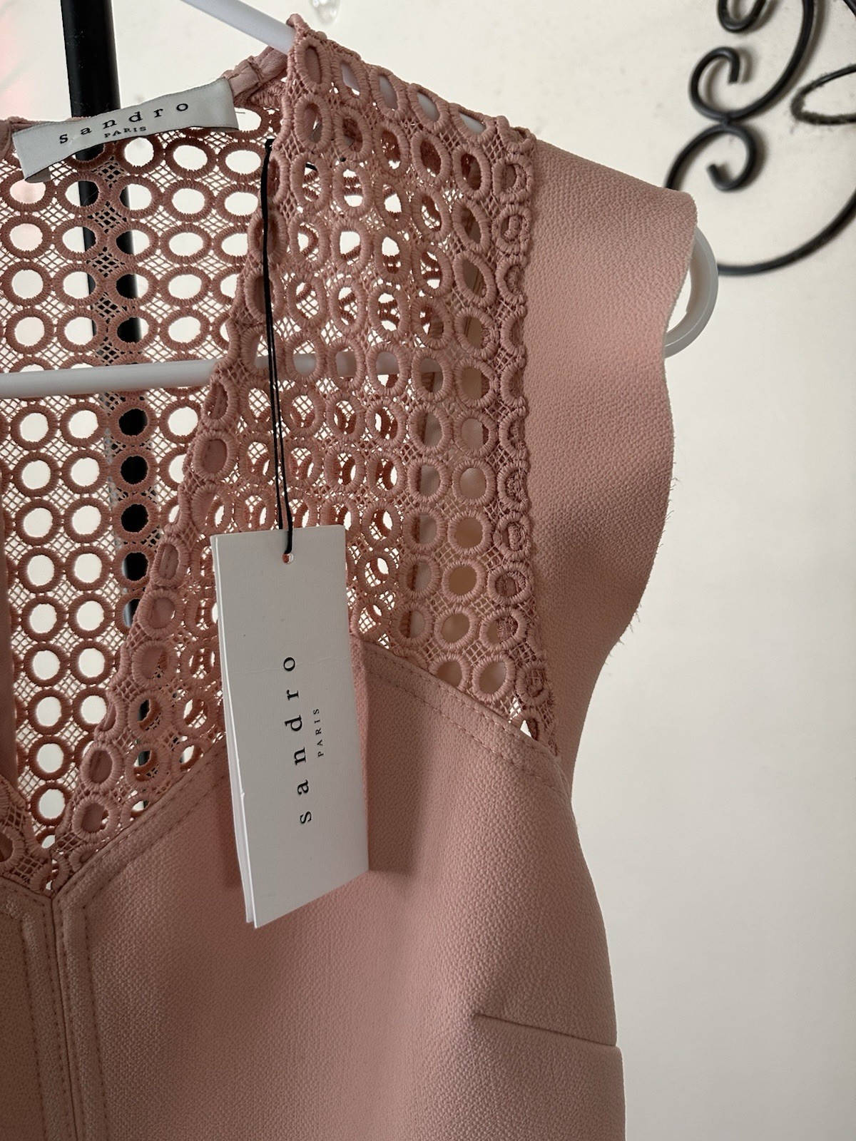 NWT SANDRO Paris Dress Size 2 Peach/Pink