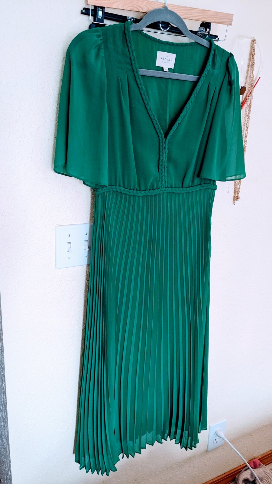sezane florencia dress green 36 us 4