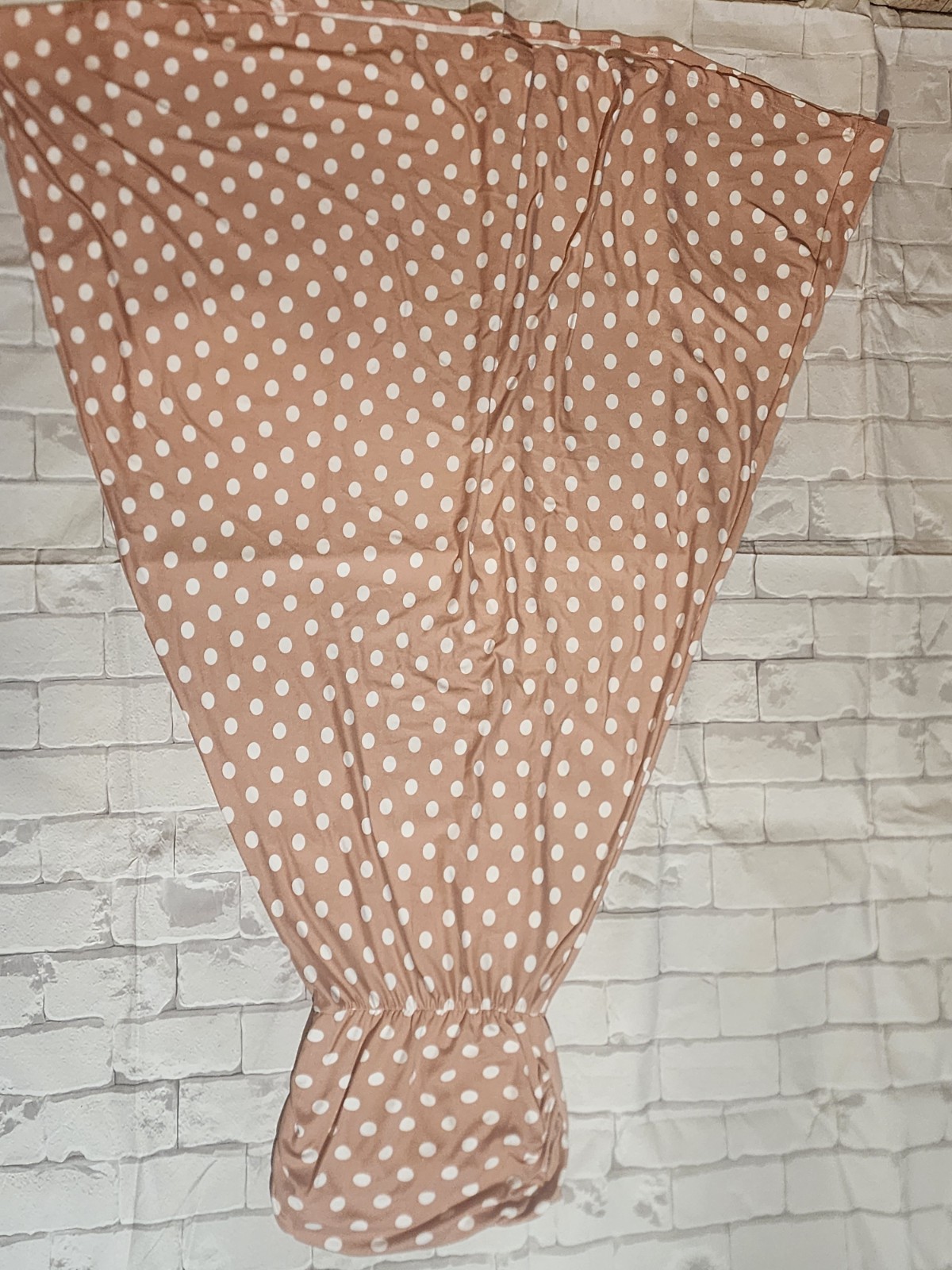 Absolutely It! Brown/White Polka Dot Strapless Dress Women’s Regular Size S