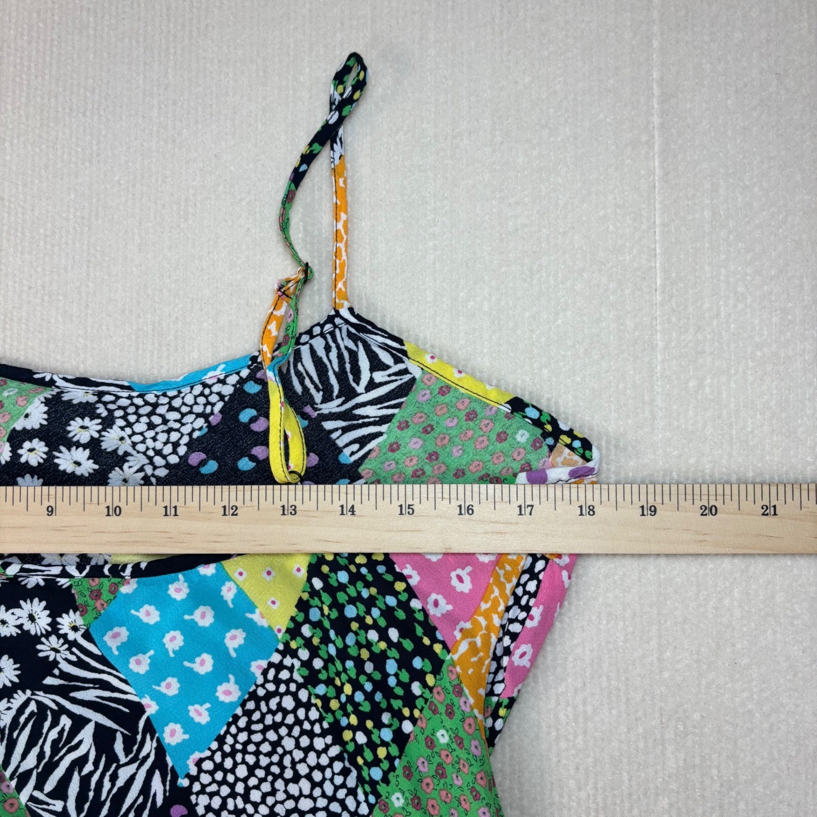 RIXO for Target Patchwork Floral Zebra Print Slip Midi Dress Multi Color Large