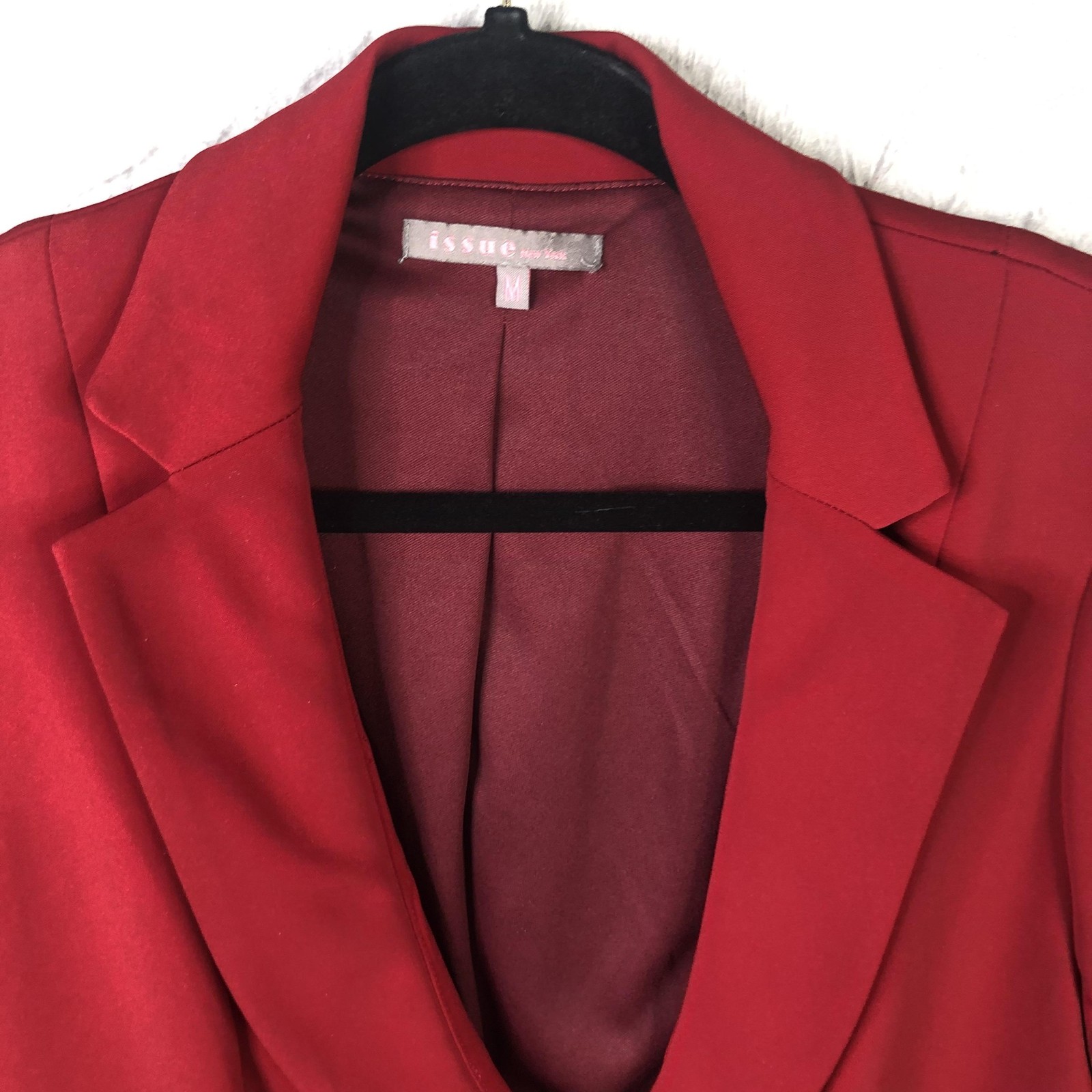 Issue New York Dress Womens M Red Ruffle Jacket Mini Long Sleeve Party Cocktail