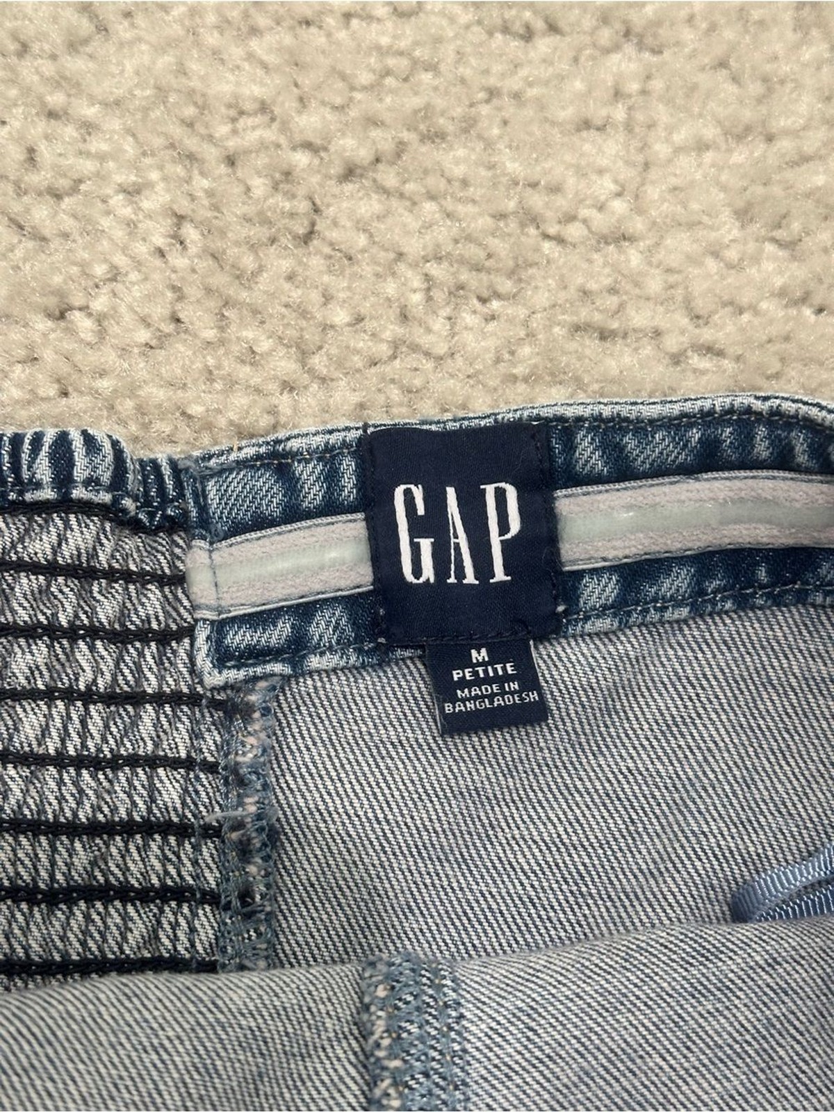 GAP Strapless Denim Mini Dress in Medium Wash Size MP MSRP $70