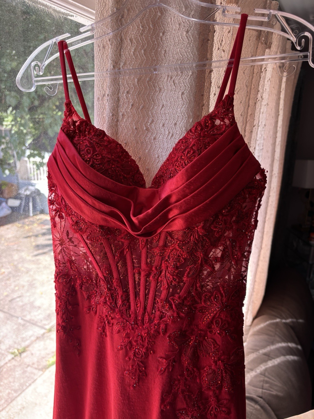 Amara Prom Dress Size 4 Red Corset Style Formal Gown #prom #corset #red
