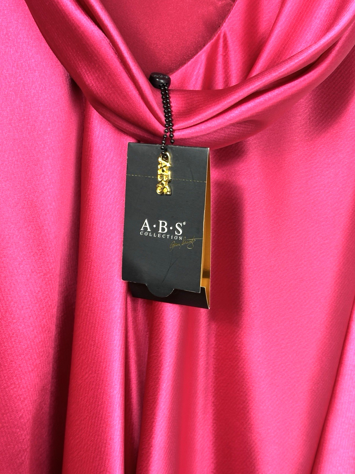 A.B.S Collection Allen Schwartz Bubble Dress Size 8 Satin Low Back Raspberry NWT