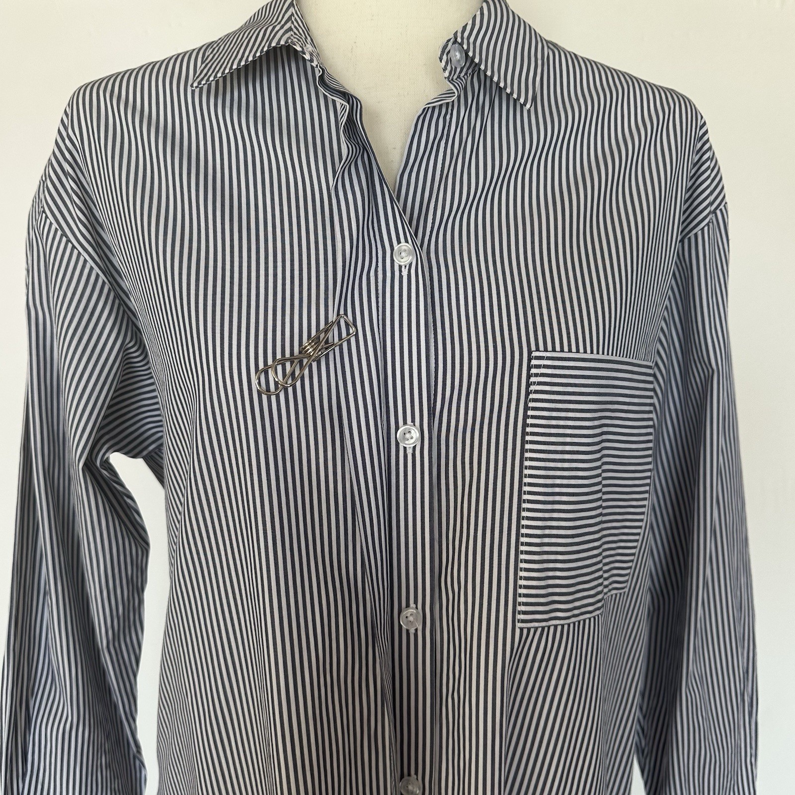 Guideboat Co. Preppy Nautical Blue Striped Shirtdress Button Front Dress Size 6
