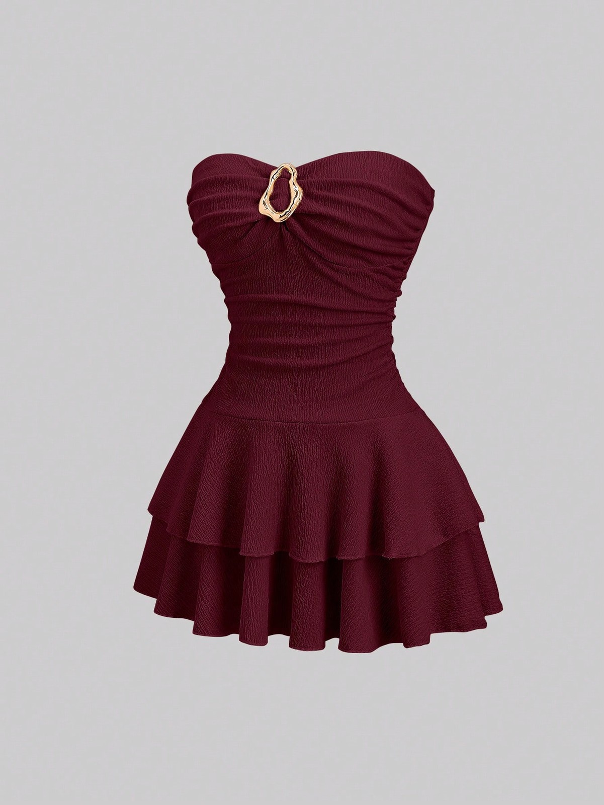 Ladies Elegant Double Layer Strapless Mini Dress
