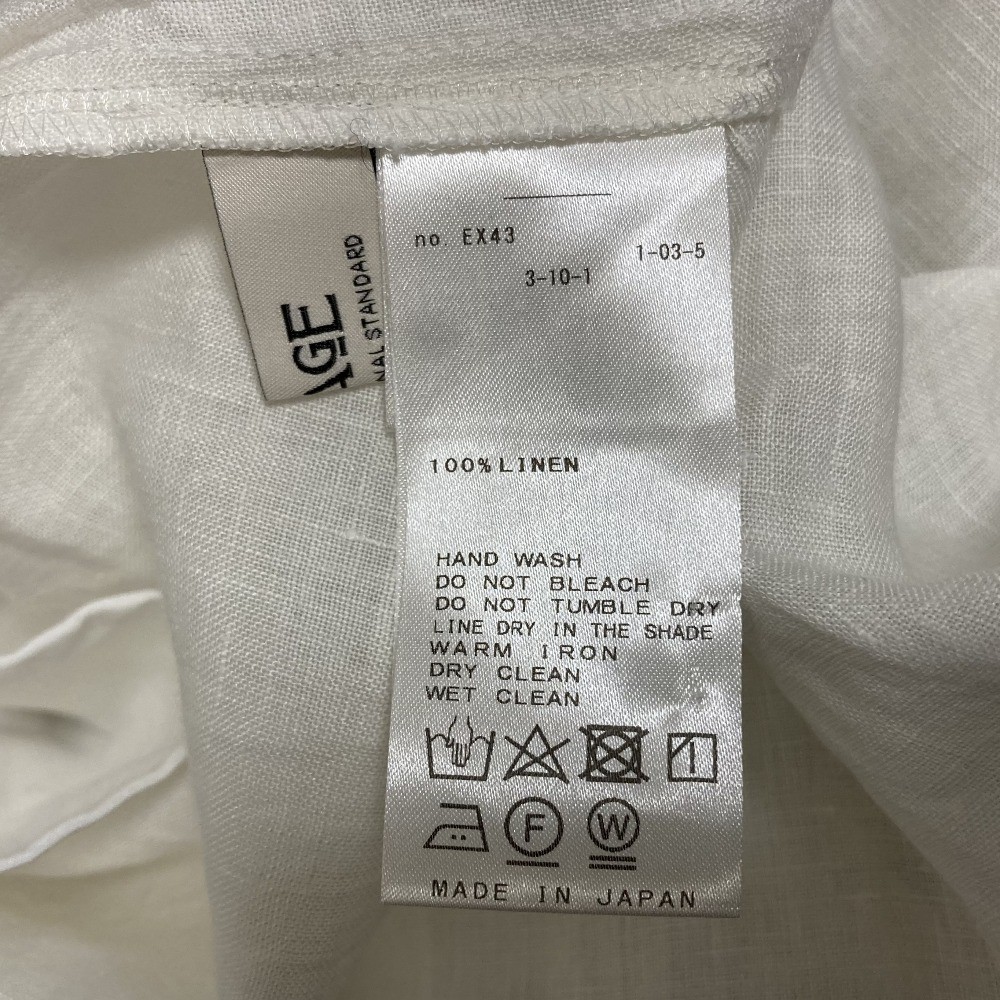 23SS JOURNAL STANDARD 60 Linen Stand Collar Dress in White Women USED