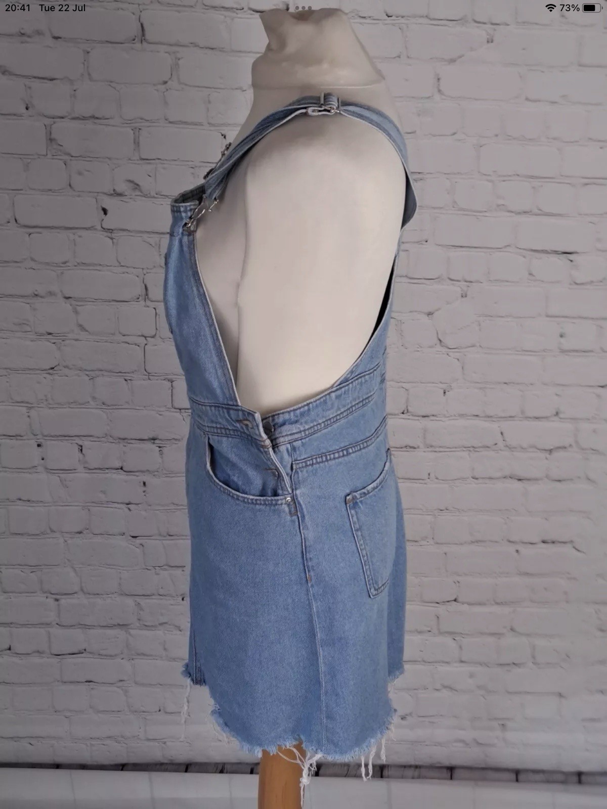 Women’s H&M Blue Denim Pinafore Dungaree Dress Size 10