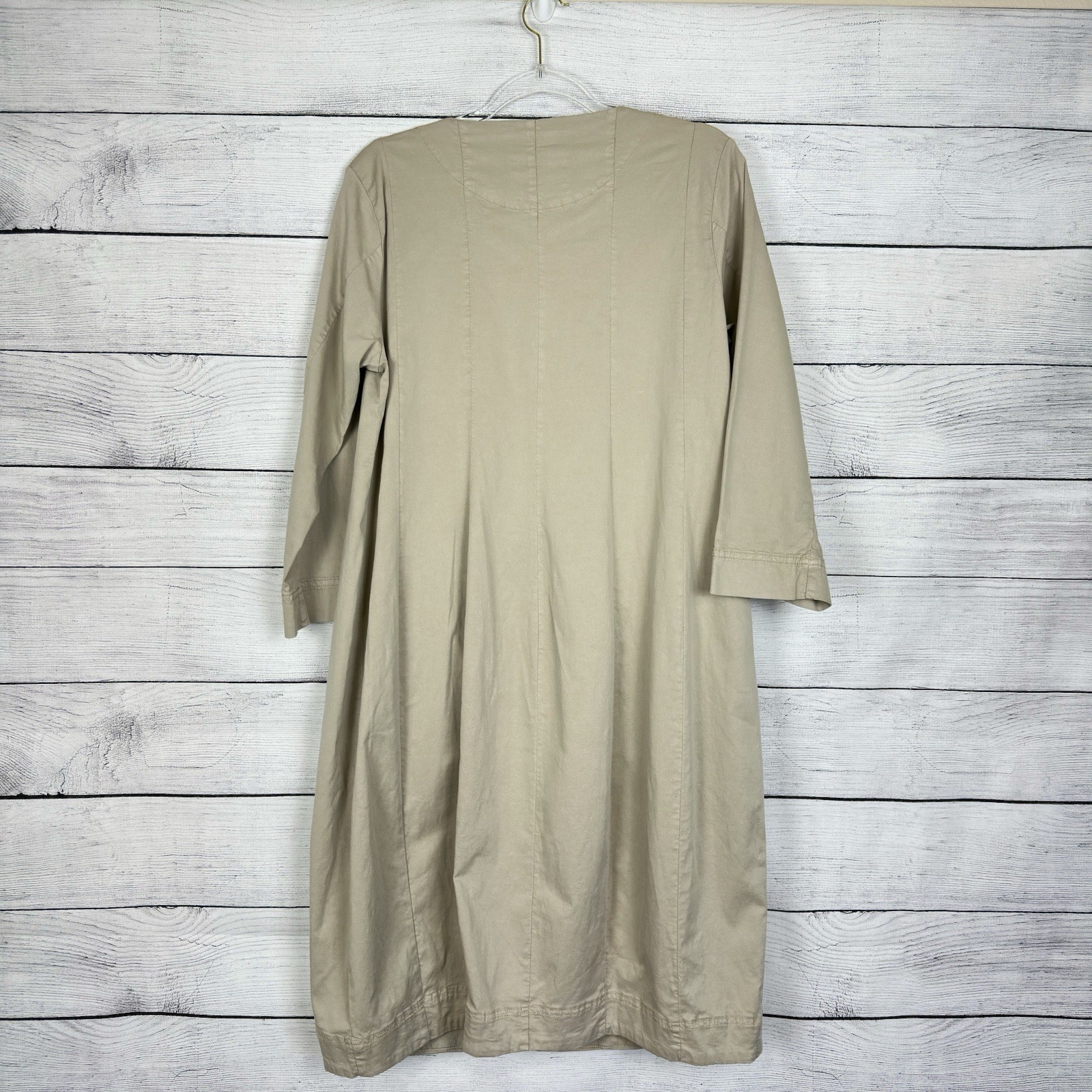 Bitte Kai Rand Utility Style Midi Dress Khaki Womens Sz XL Office Casual Modest