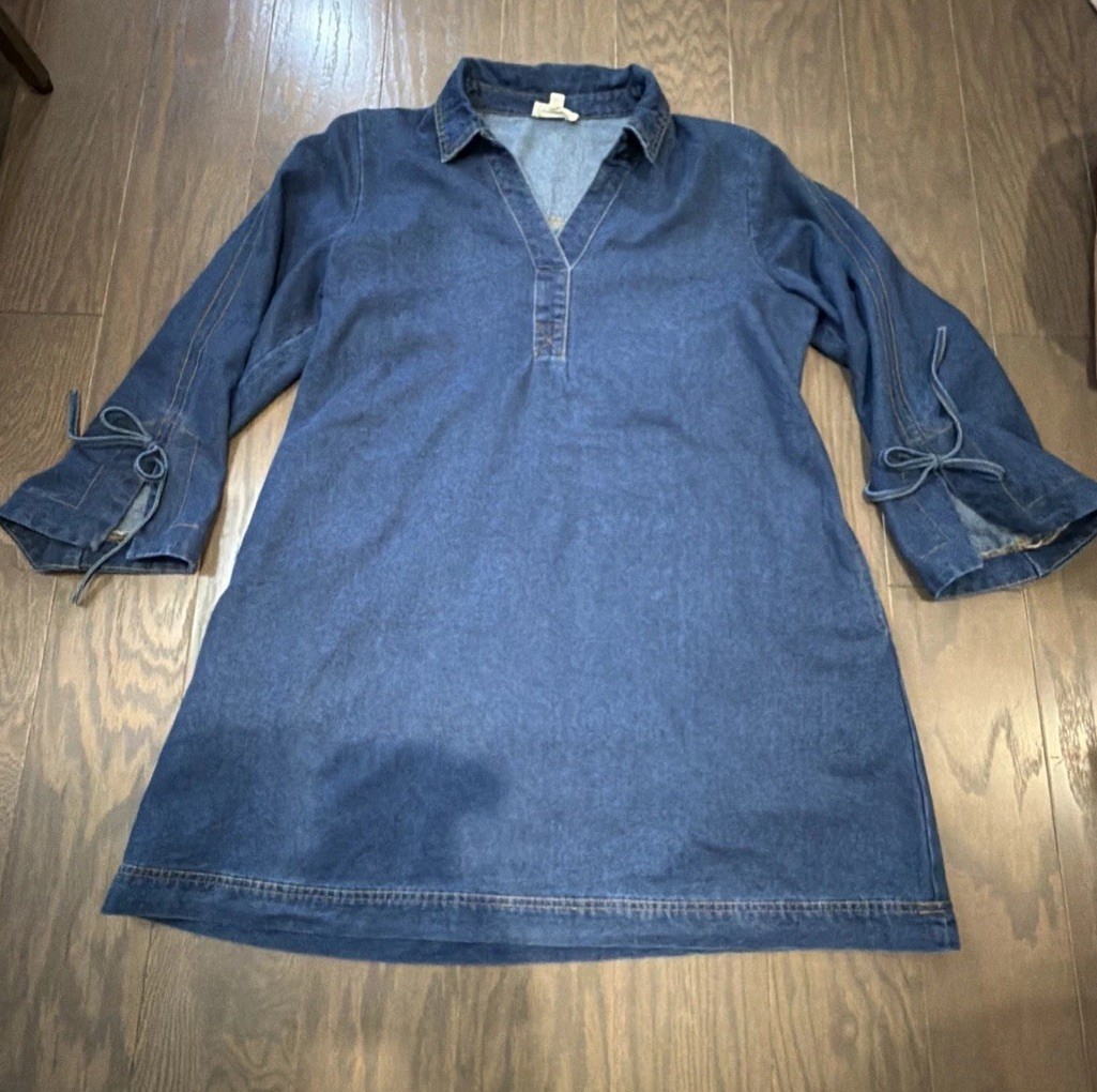 💥Entro🔥Denim Tunic Mini Baby Doll/Resort/City/Modern/Rodeo/Western~Sz~L/EUC💥