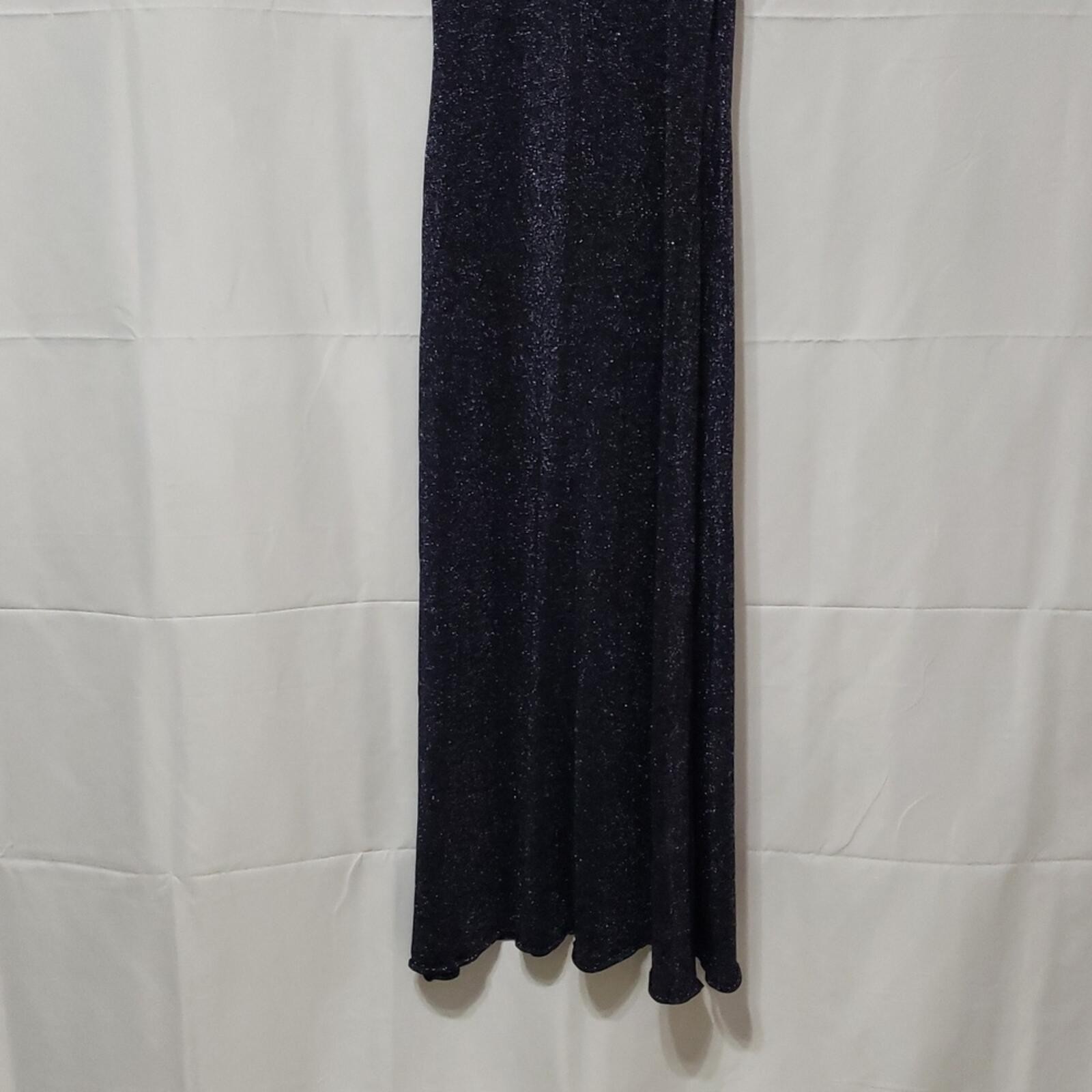 Zara Woman Blue Metallic Thread Knit Midi Dress.  Size: Small
