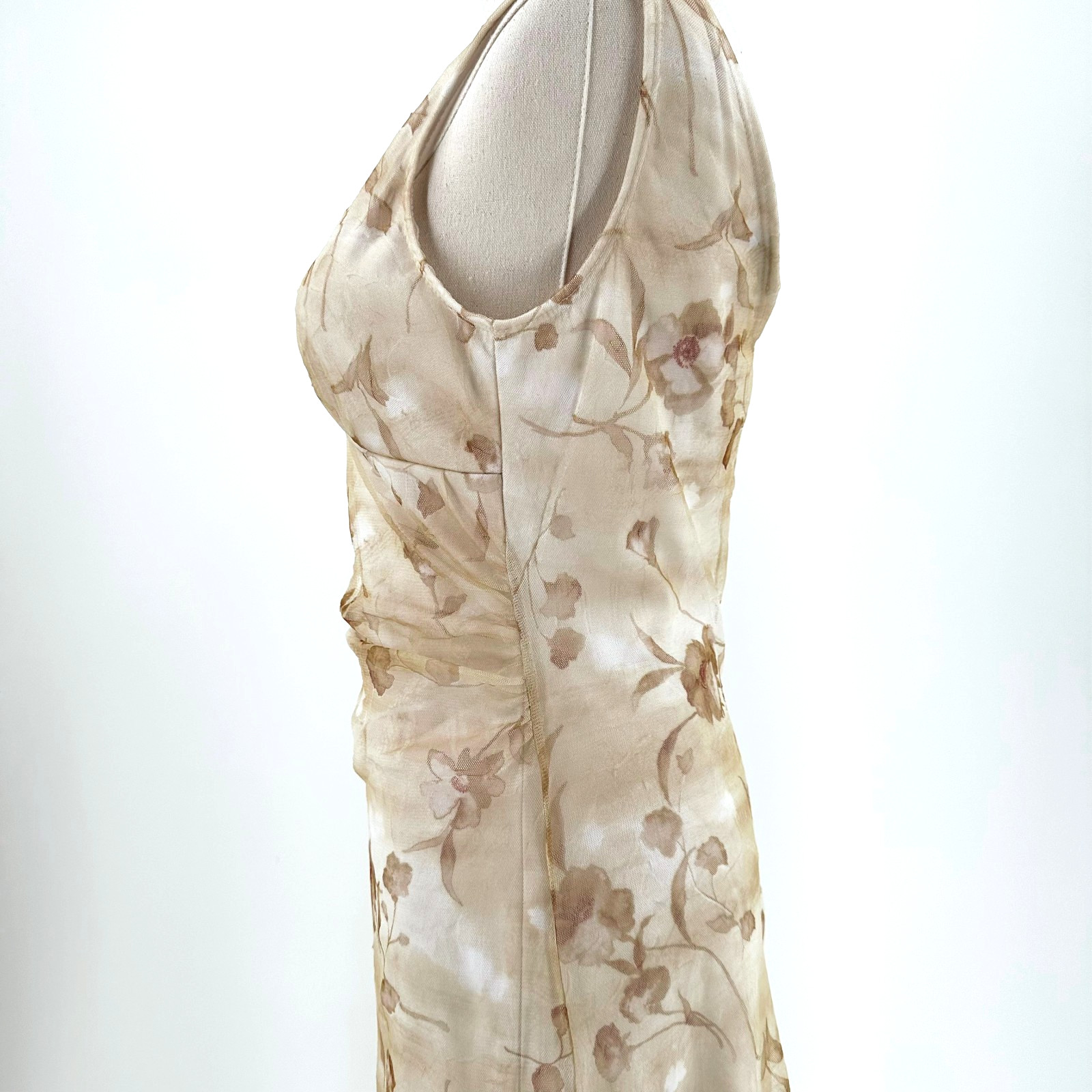 VTG Y2K Charlotte Russe Asymmetrical Floral Midi Slip Dress Medium Fairy Cottage