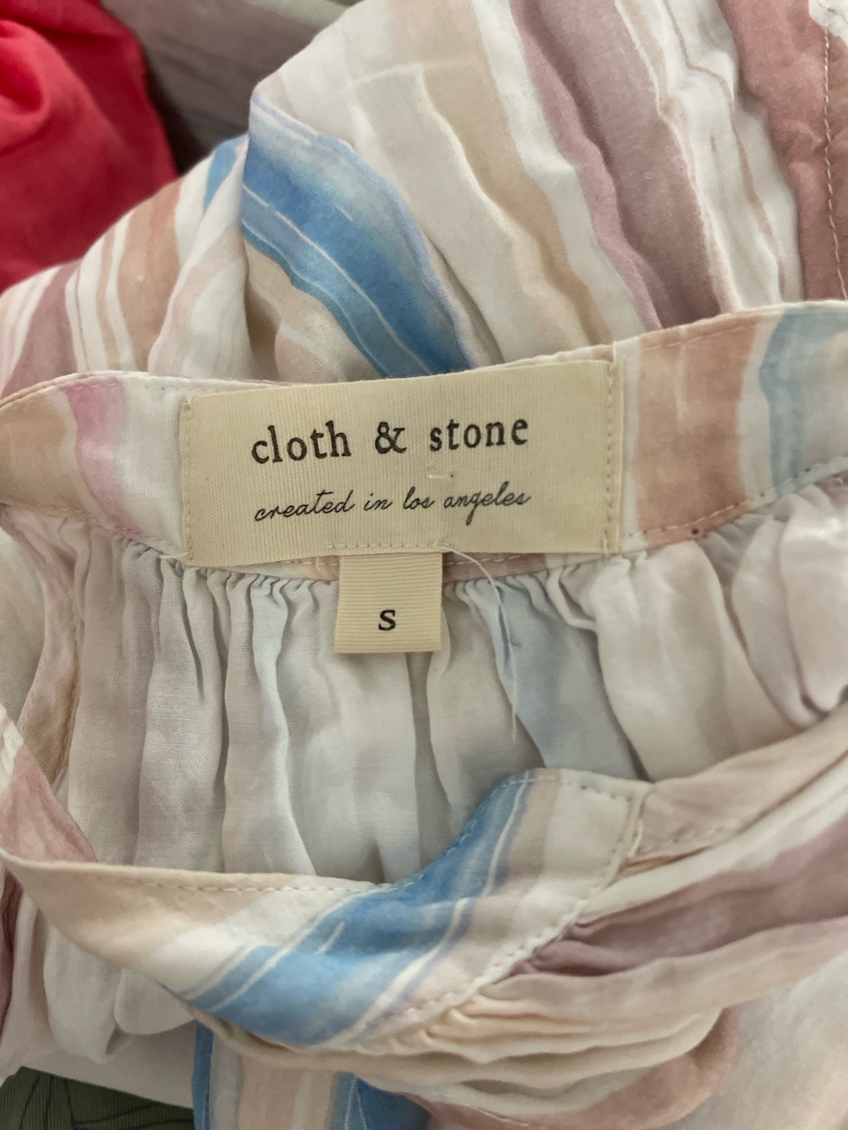 Cloth & Stone Sleeveless Striped Button-Front Dress Tie Waist S Coastal Vacation