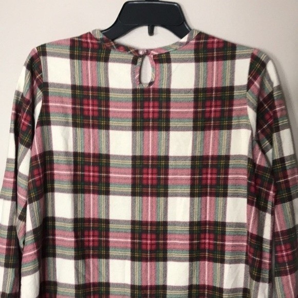 Hanna Andersson Women Plaid Flannel Ruffle Hem Dress Red Green 14-16