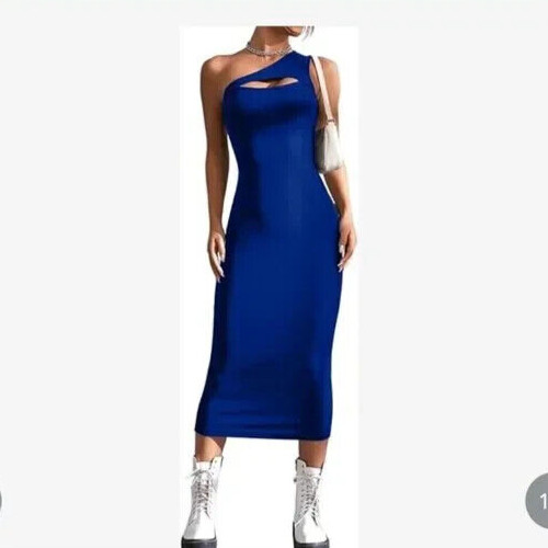 Women’s Summer One Shoulder Long Formal Dresses Cutout Sleeveless SIZE 3XL