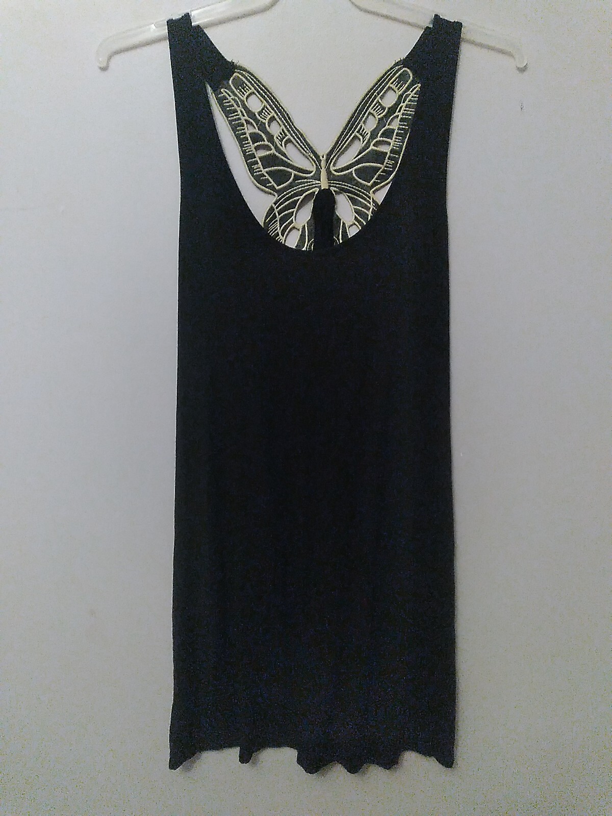 ALLEN B. Black Butterfly Short Sleeveless Dress Size XL New W/o Tags