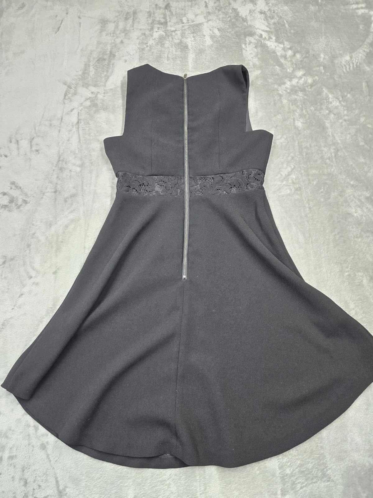 BCBGeneration A Line Shift Dress Womens 4 Black Sleeveless Midi Lined Zip