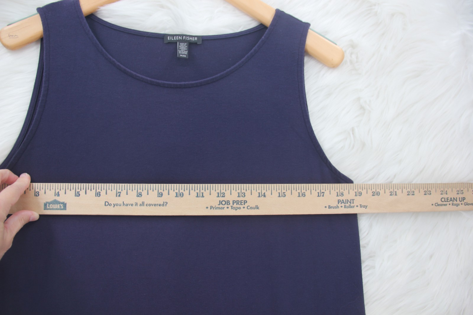 Eileen Fisher Sleeveless Navy Slip Midi Dress Medium Lightweight Stretch #1188