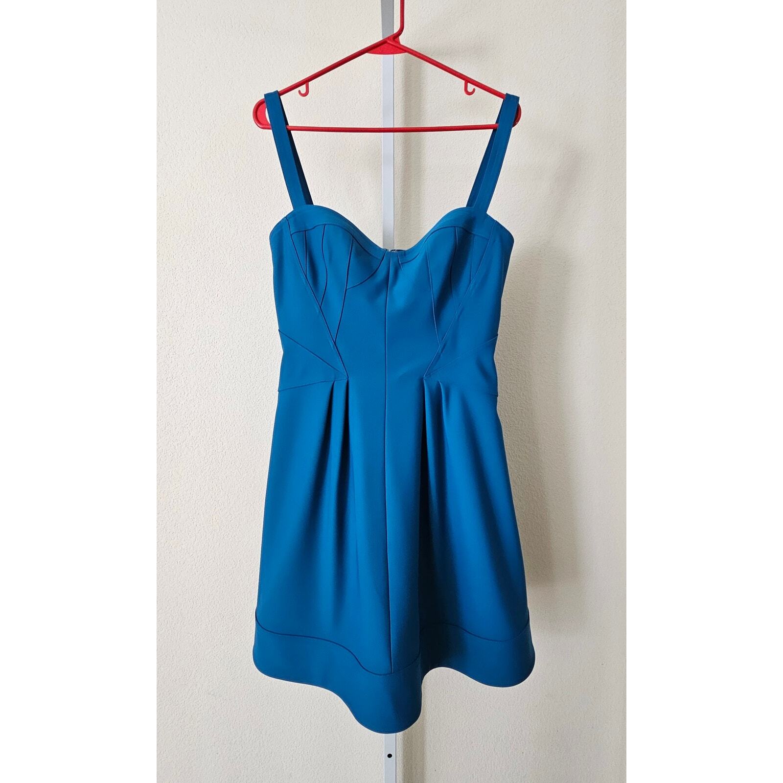 Z SPOKE by ZAC POSEN Turquoise Fit & Flare Bustier Mini Dress Sz 8