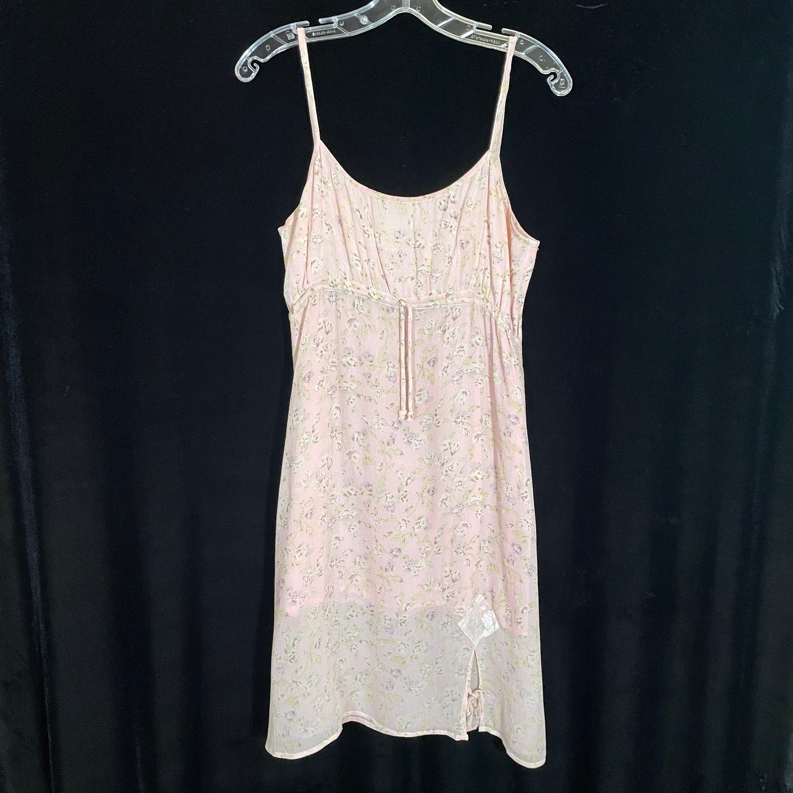 Vintage Y2K 90’s Babydoll Dress Papillon Pink Floral Sheer Fairy Lace Slip S