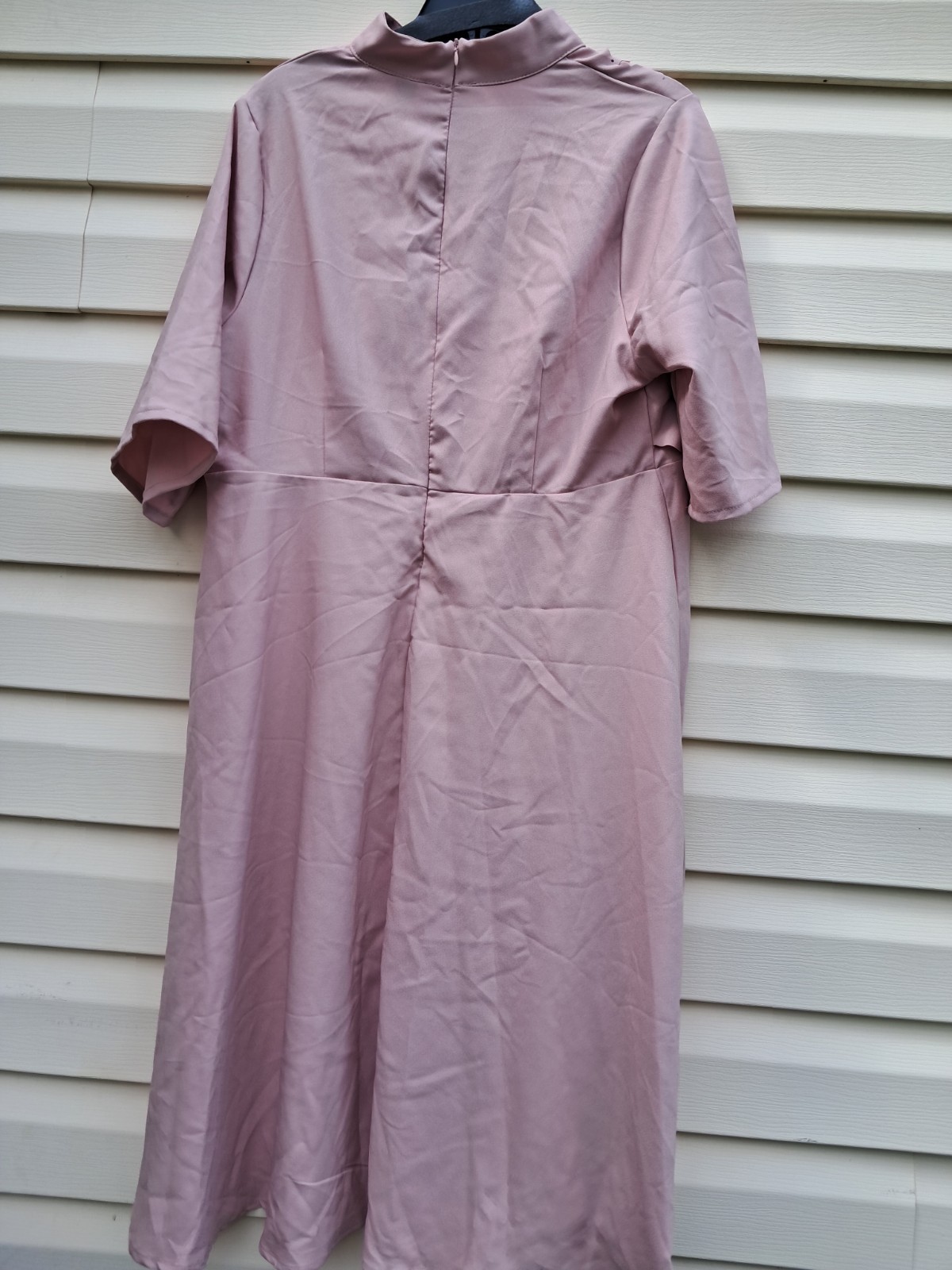 SHEIN Curve Pink Laser-Cut Detail Midi Dress – Plus Size 2XL