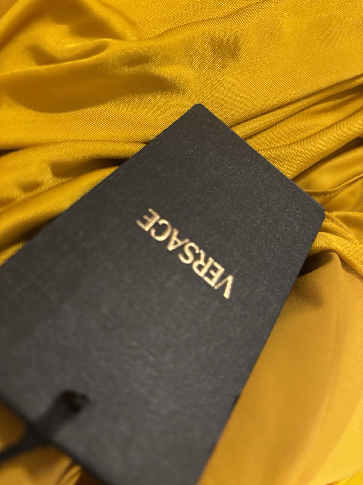 Versace Gown Medusa Liquid Jersey Sz 40 Italy US 4 Marigold $4490