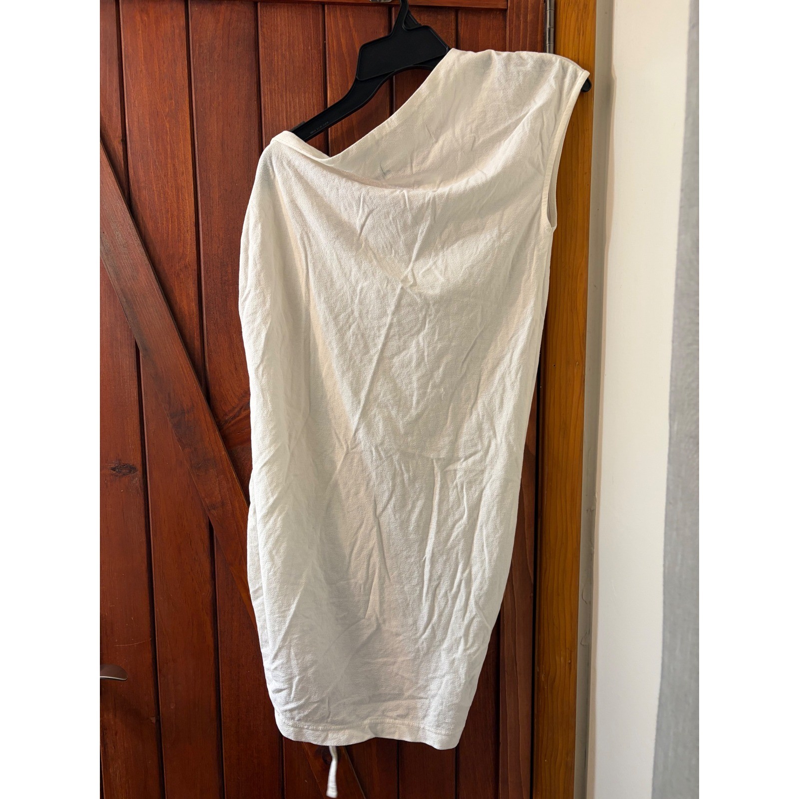 Lagunamoon White One Shoulder Ruched Side Mini Dress Sz F (one size fits most)