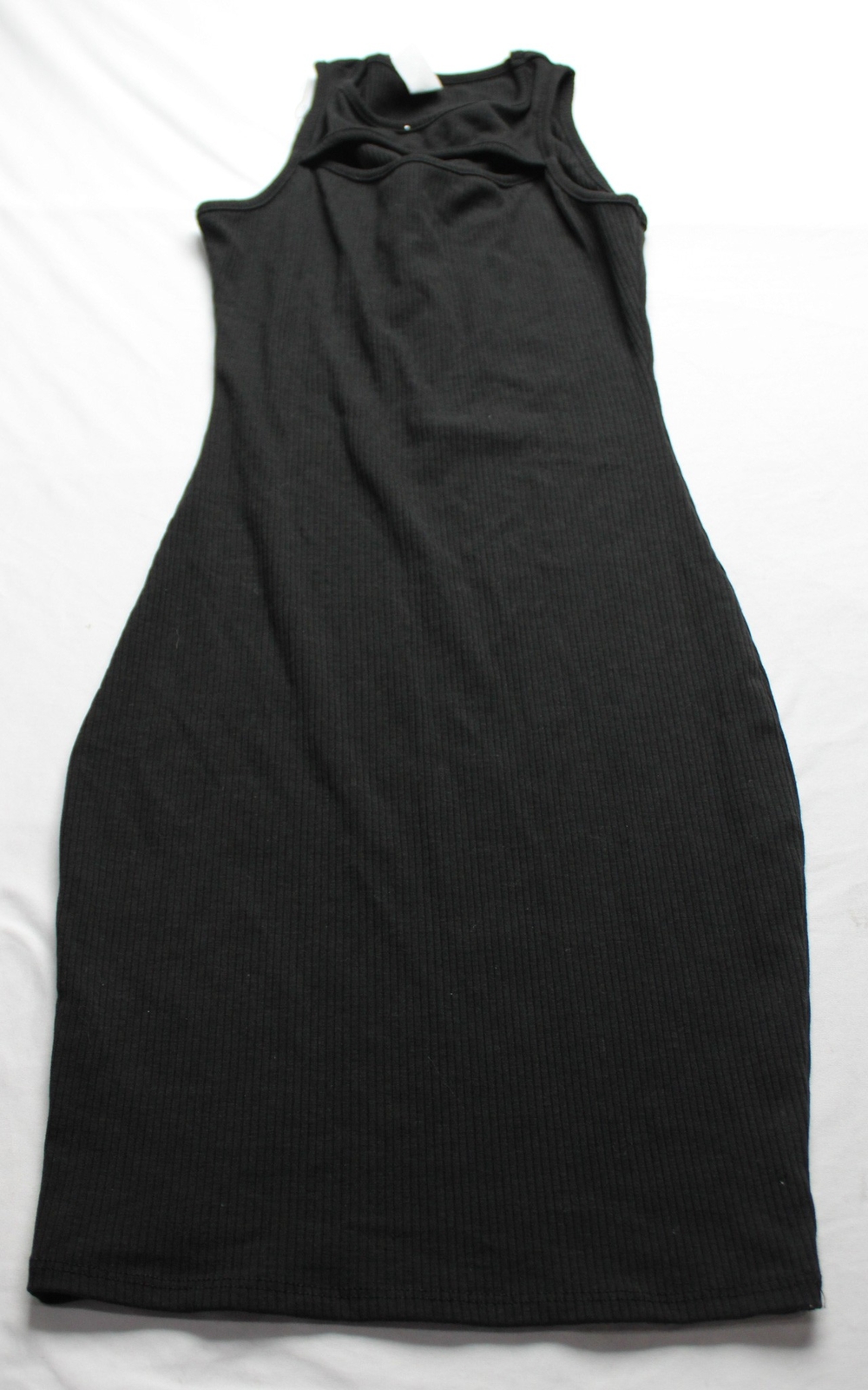 VM Women’s Casual Ribbed Sleeveless Open Front Mini Dress AP2 Black Small