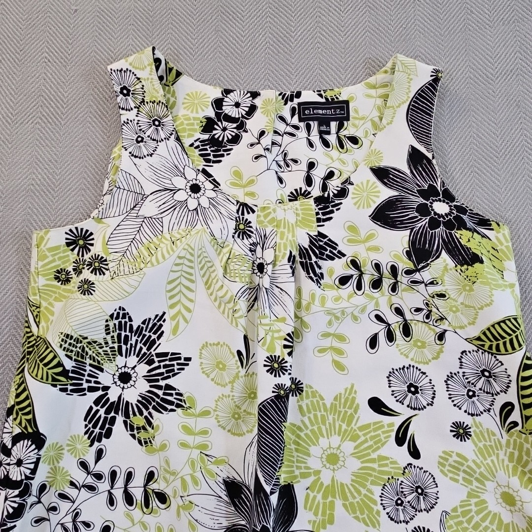 Elementz Casual Shift Dress Size Large Spring Summer Floral Sleeveless Stretch