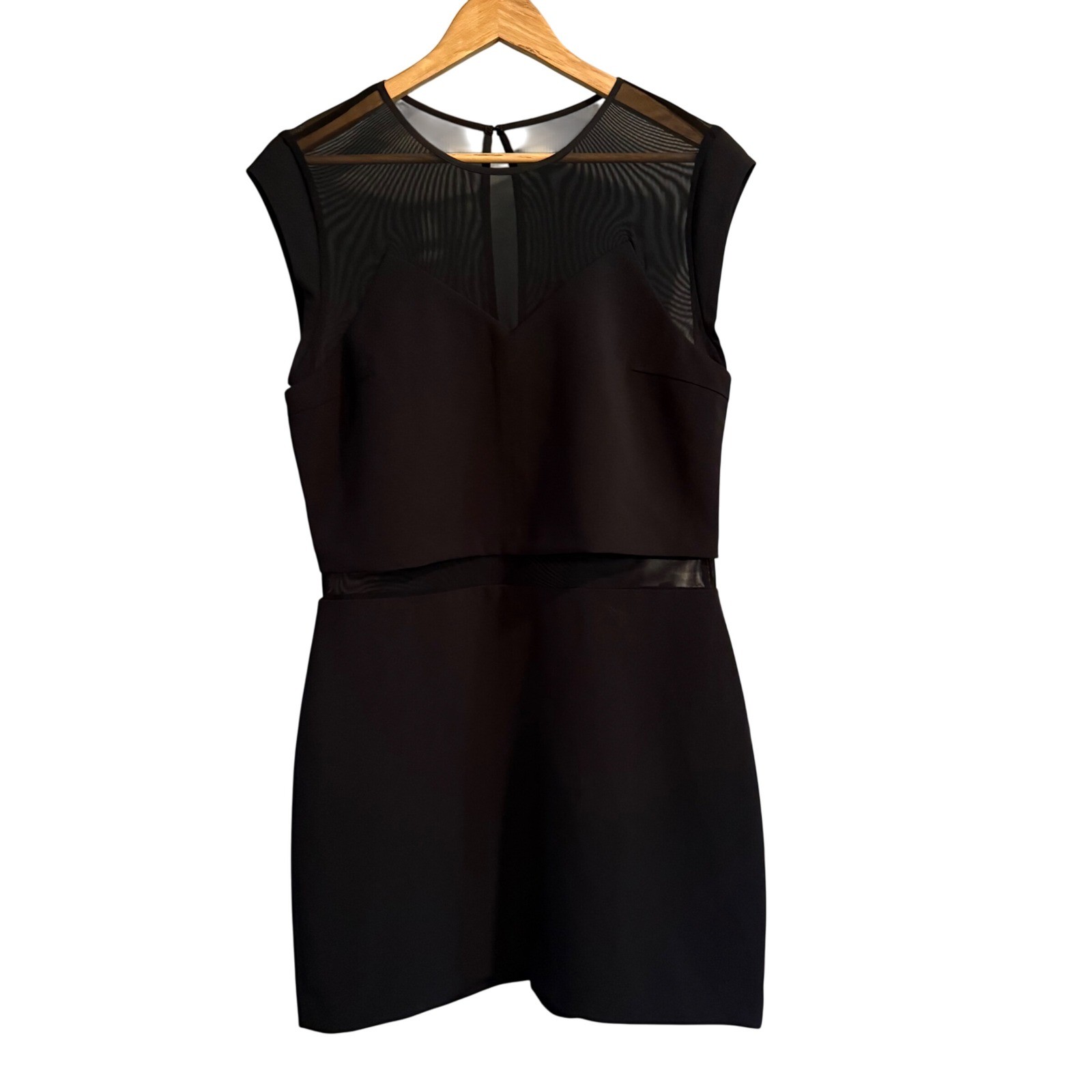 Express Black Sheath Dress Mesh Panel Sleeveless Party Cocktail Size 10