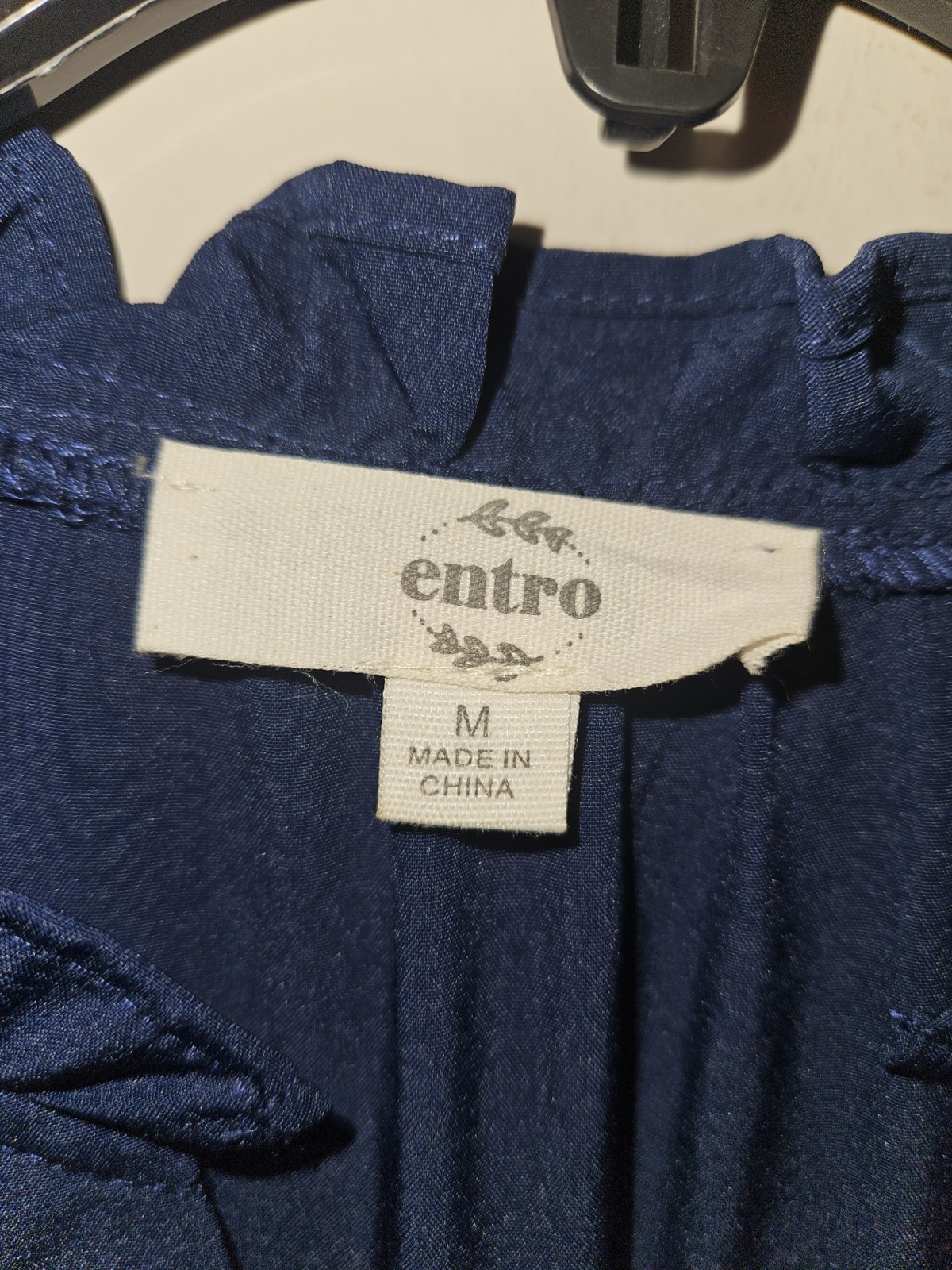 Entro Blue Solid V-Neck Puff Sleeve Tiered Maxi Dress M Elastic Waist Pullover