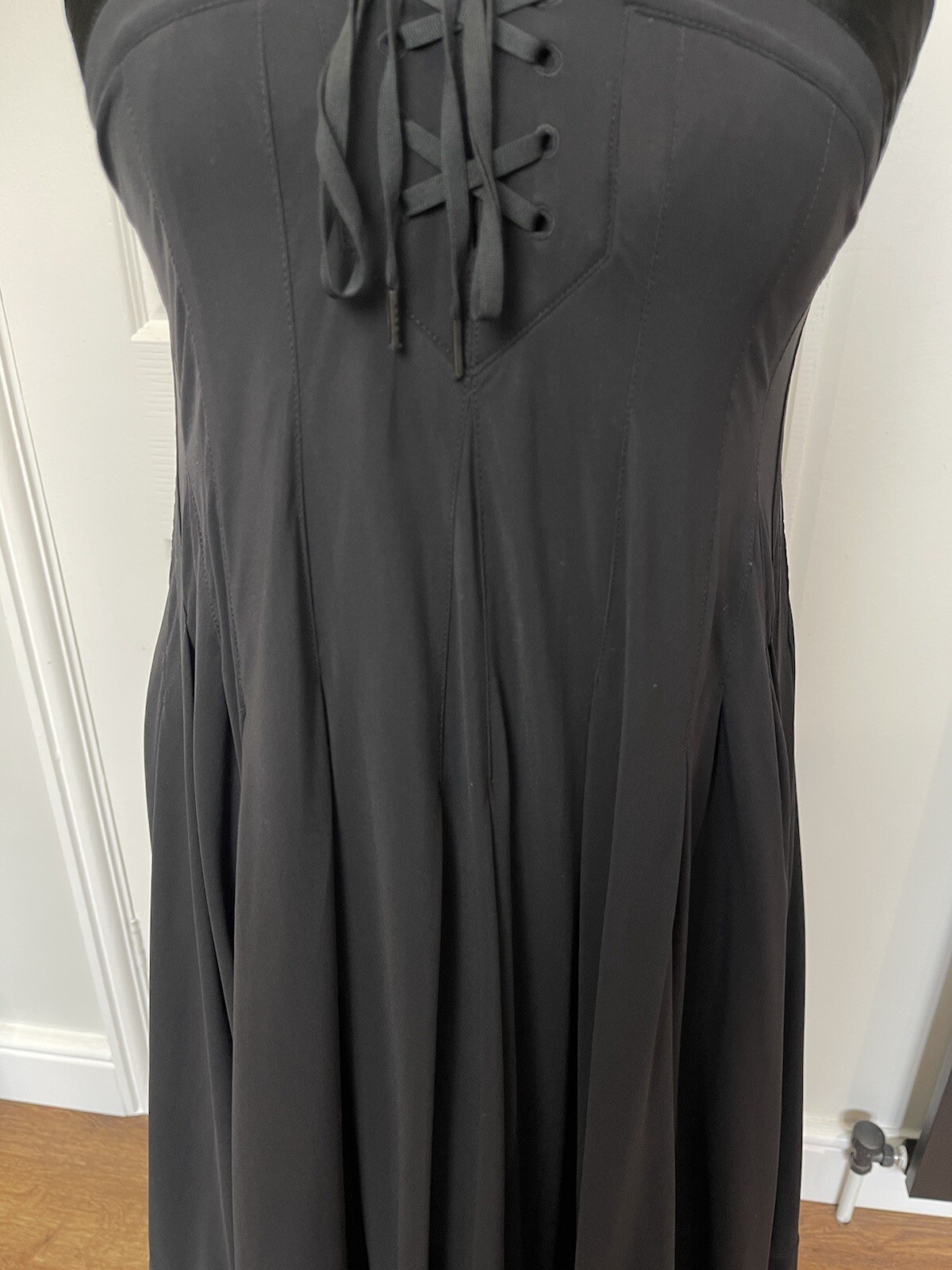 MARITHE FRANCOIS GIRBAUD Size UK 10 Black Strappy Dress Cocktail Formal