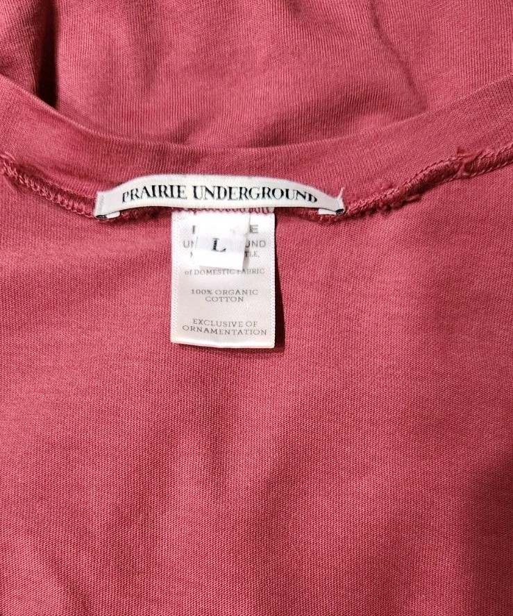 Prairie Underground Blaze Side Ruched Dress Size Large Organic Cotton