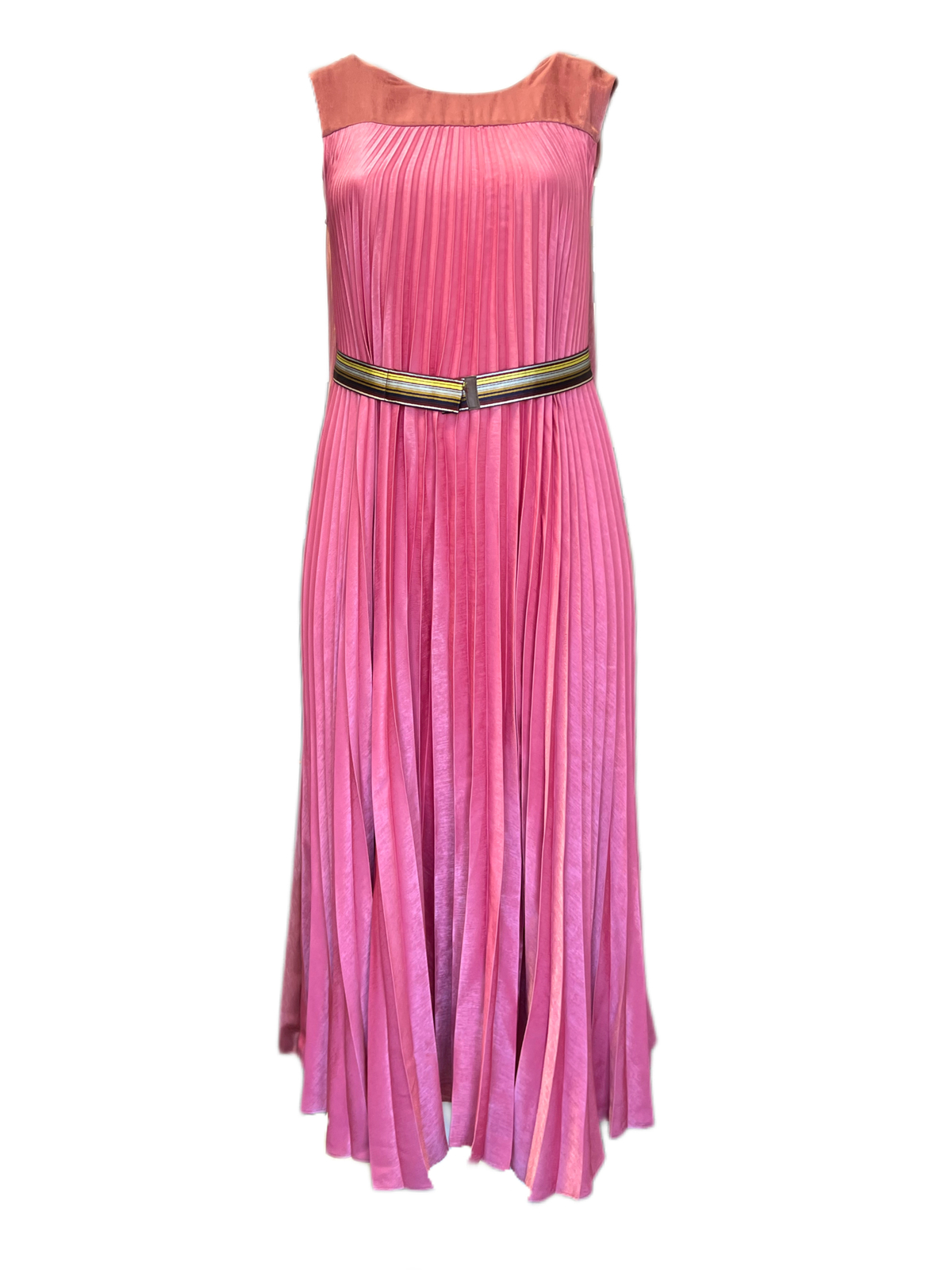Marina Rinaldi Women’s Pink Doriana Sleeveless Pleated Maxi Dress NWT