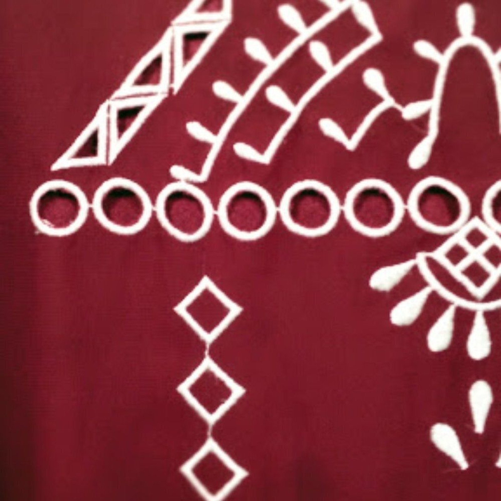 Crystal Doll Maroon Embroidered Tunic Size Small