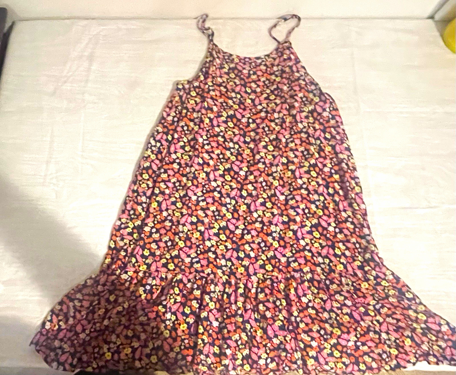 Old Navy Women’s M Purple Floral Scoop Neck Strappy Ruffle Midi Dress