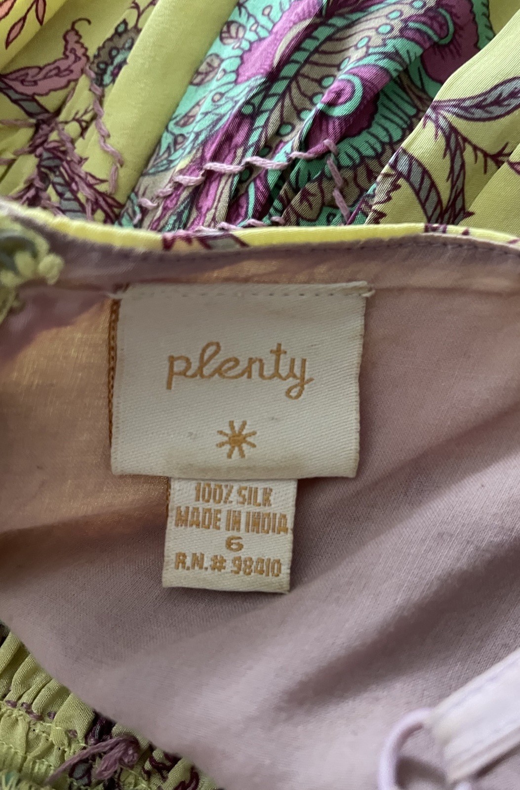 Y2K Plenty by Tracy Reese 100% Silk Floral Slip Dress Size 6 Boho Anthropologie