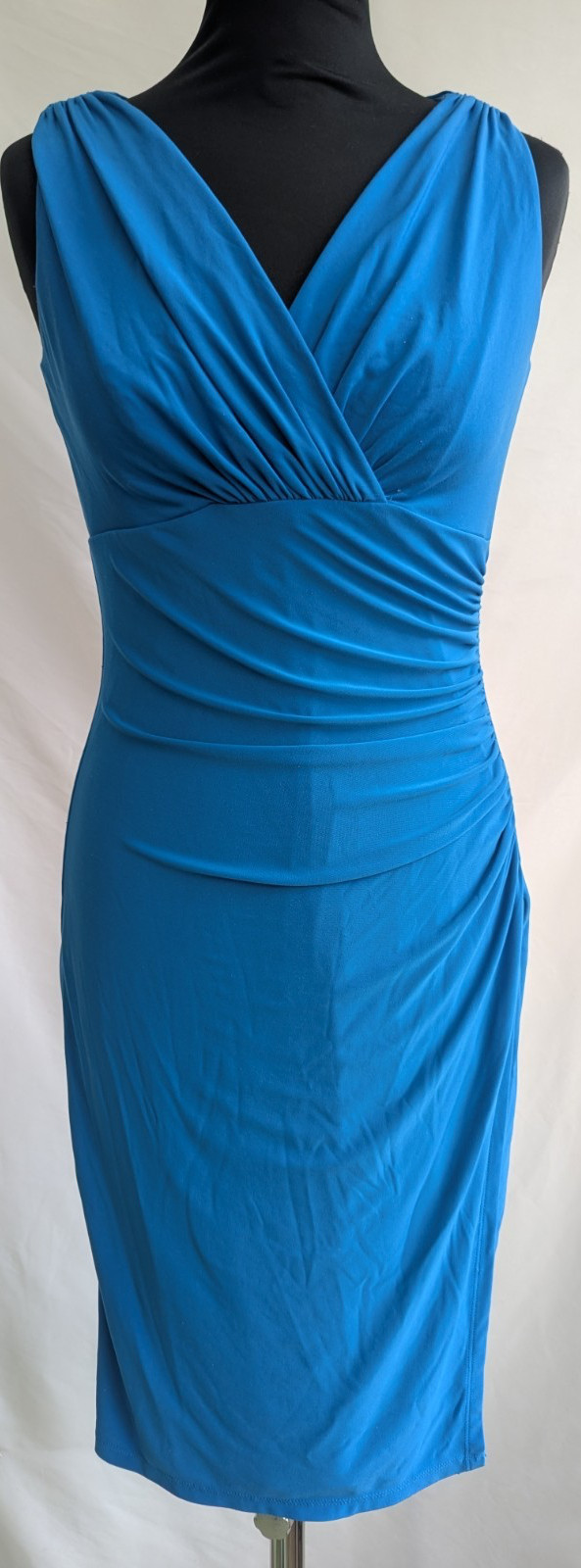 Ralph Lauren Blue Surplice Wrap Jersey Dress Size UK 6 US 2