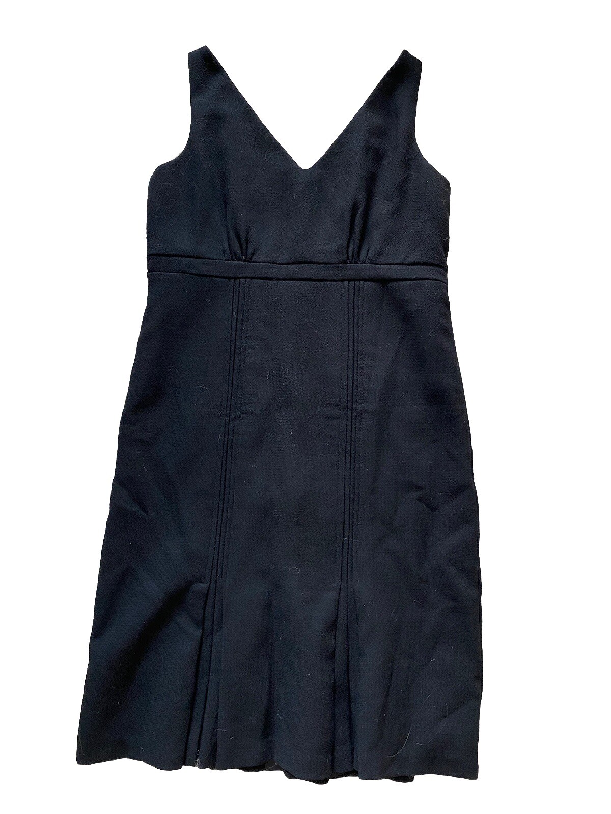 Allegory Dress Forth & Towne Black Wool Inverted Pleats 12 Shift Mid Length