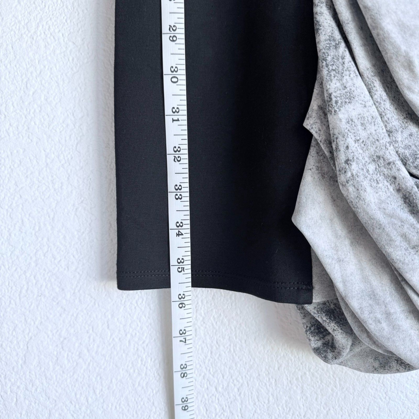 NWOT Helmut Lang Silk Draped Colorblock Graphite Grey & Black Mini Dress Size 2
